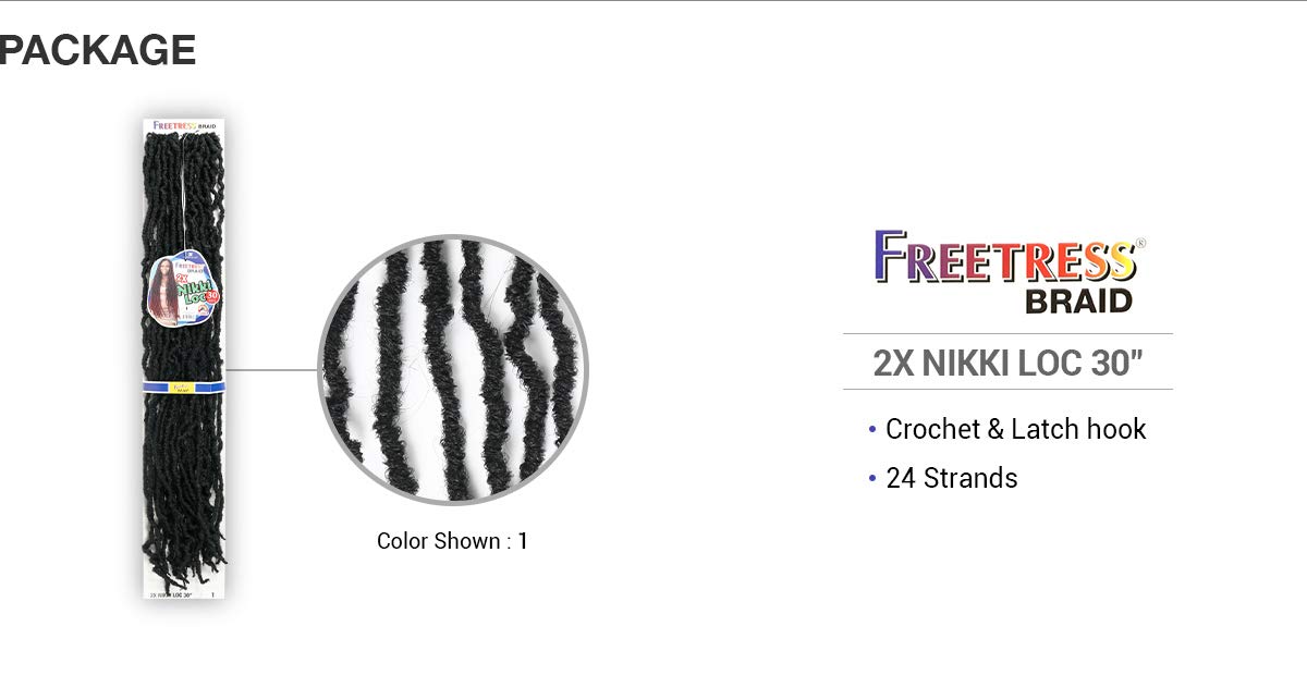Foto 4 pulgar | Trenzas De Ganchillo Freetress Nikki Loc 30 X 30 Cm, Paquete De 5 - Venta Internacional.