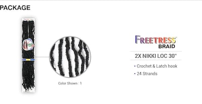 Foto 3 | Trenzas De Ganchillo Freetress Nikki Loc 30 X 30 Cm, Paquete De 5 - Venta Internacional.