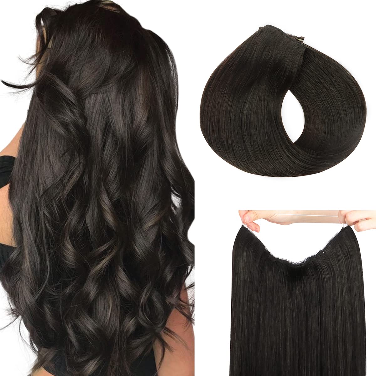 Foto 1 | Extensiones De Pelo Con Alambre Hotbanana, 40 Cm, 95 G, Color Marrón Oscuro, Pelo Remy - Venta Internacional.