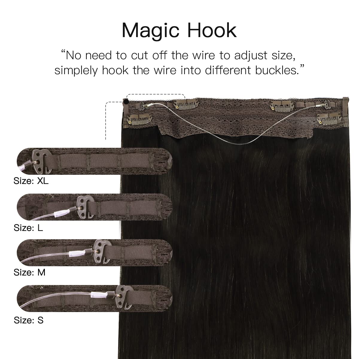 Foto 5 pulgar | Extensiones De Pelo Con Alambre Hotbanana, 40 Cm, 95 G, Color Marrón Oscuro, Pelo Remy - Venta Internacional.