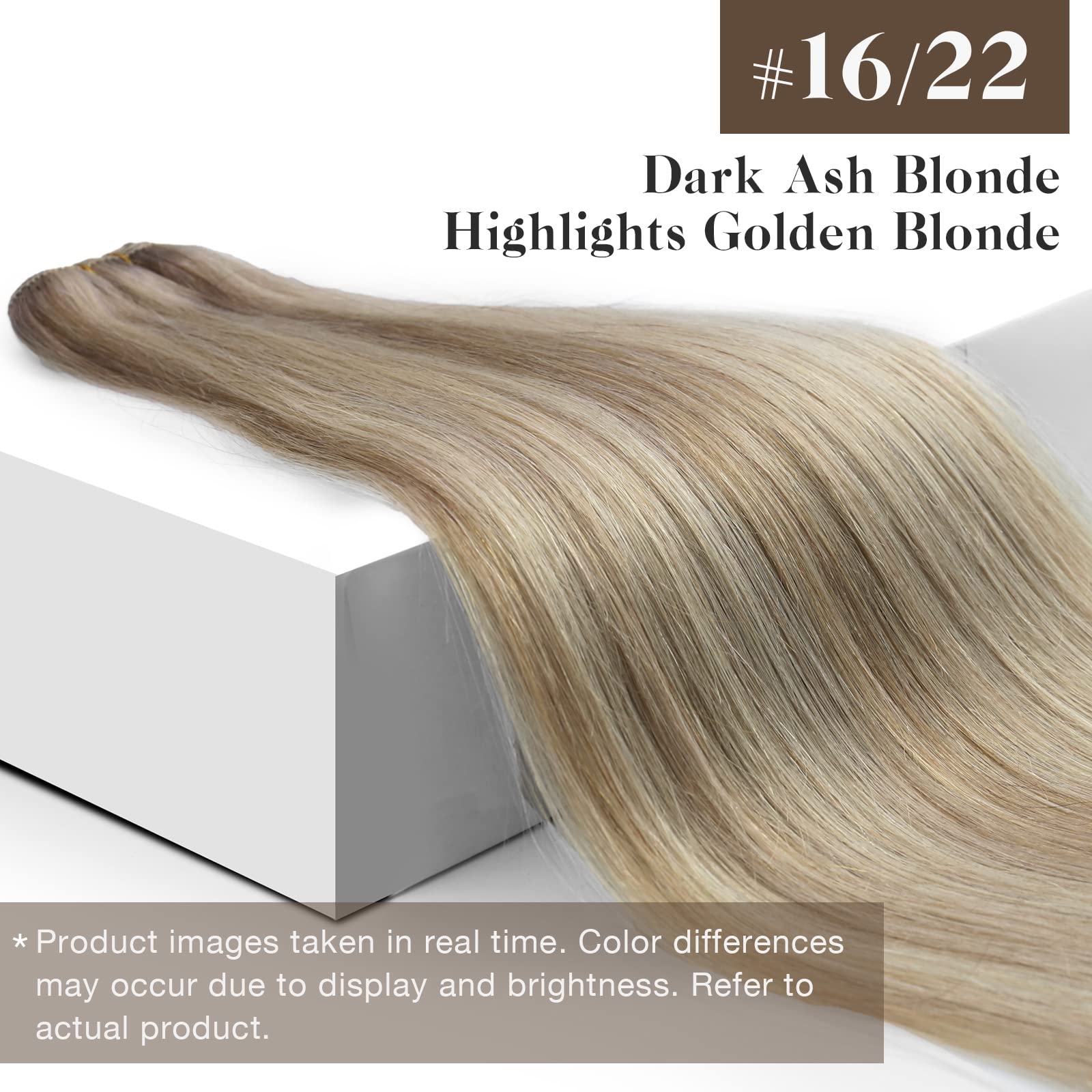 Foto 3 pulgar | Extensiones De Cabello Humano Sunny Weft, 60 Cm, Rubio Ceniza Oscuro - Venta Internacional.