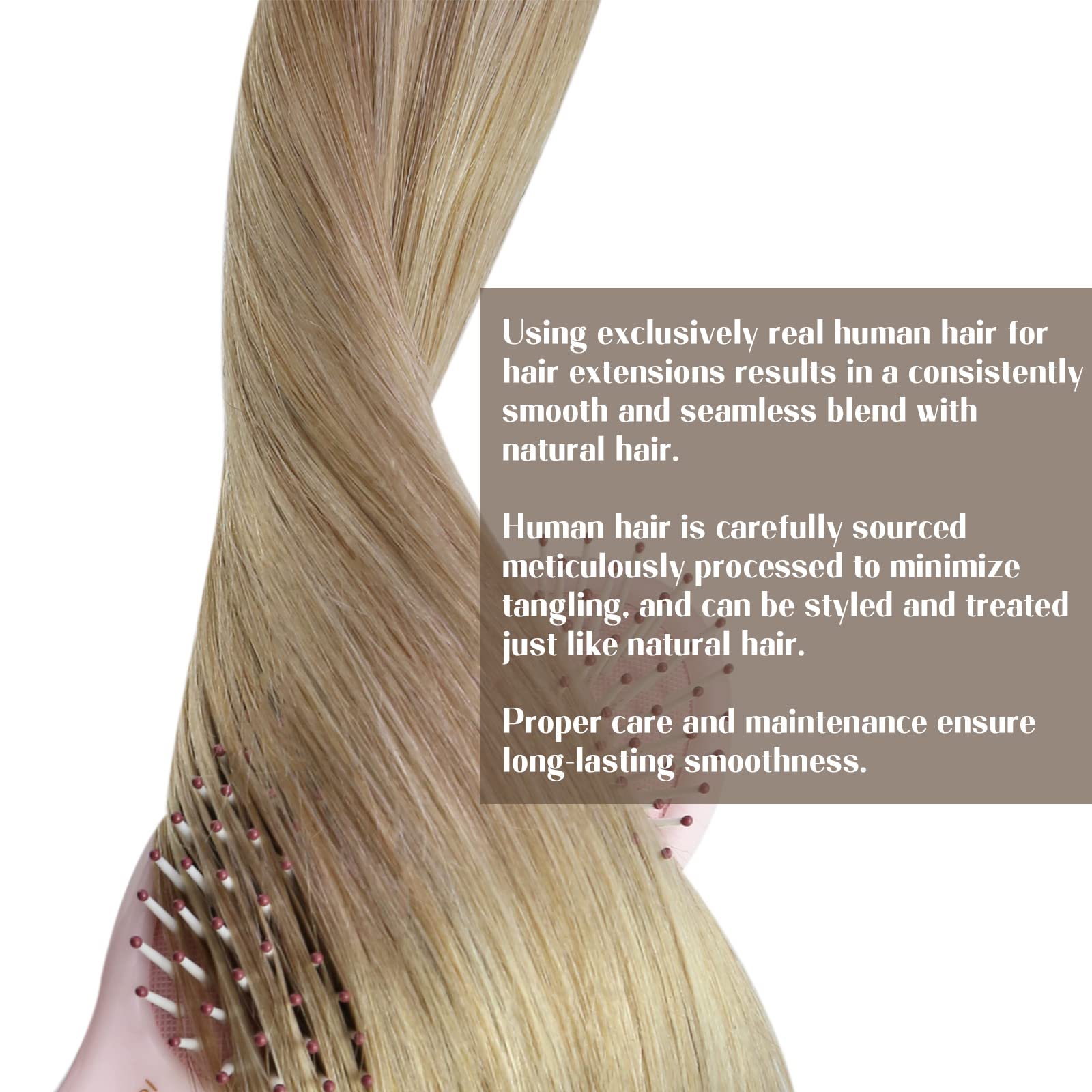 Foto 5 pulgar | Extensiones De Cabello Humano Sunny Weft, 60 Cm, Rubio Ceniza Oscuro - Venta Internacional.