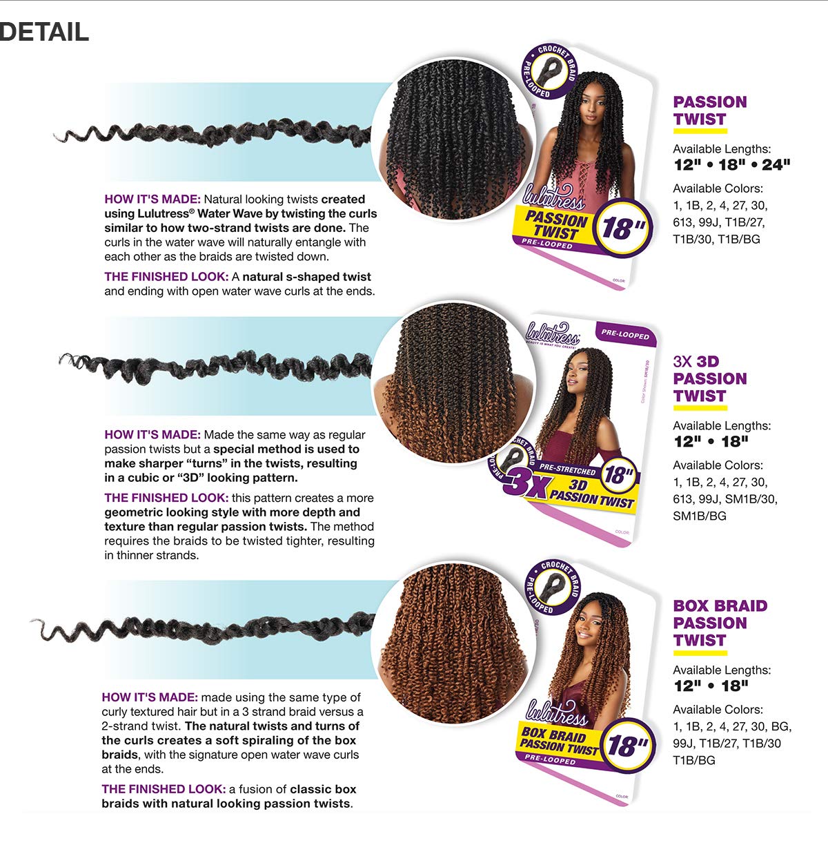 Foto 5 pulgar | Extensiones Trenzas de Ganchillo Sensationnel Lulutress 3x 3d Twist - Venta Internacional