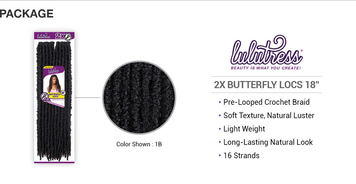 Foto 3 | Trenzas De Ganchillo Sensationnel Lulutress 2x Butterfly Locs 18, Paquete De 5 - Venta Internacional.