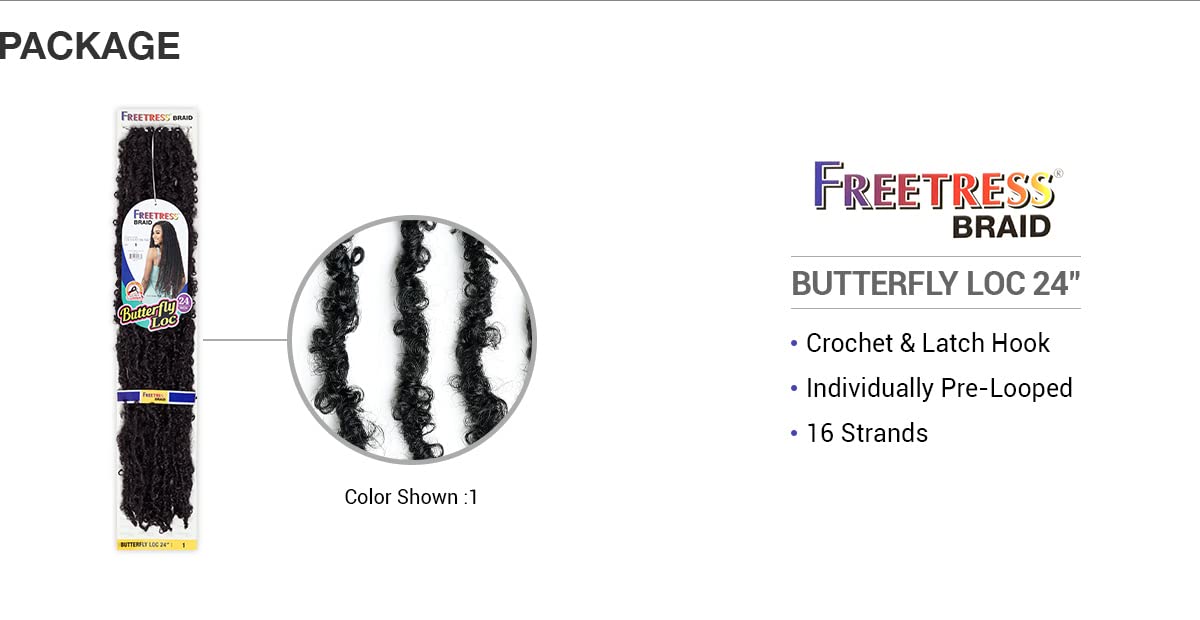 Foto 5 | Extensiones Crochet Braids Shake N Go Freetress Butterfly Loc - Venta Internacional