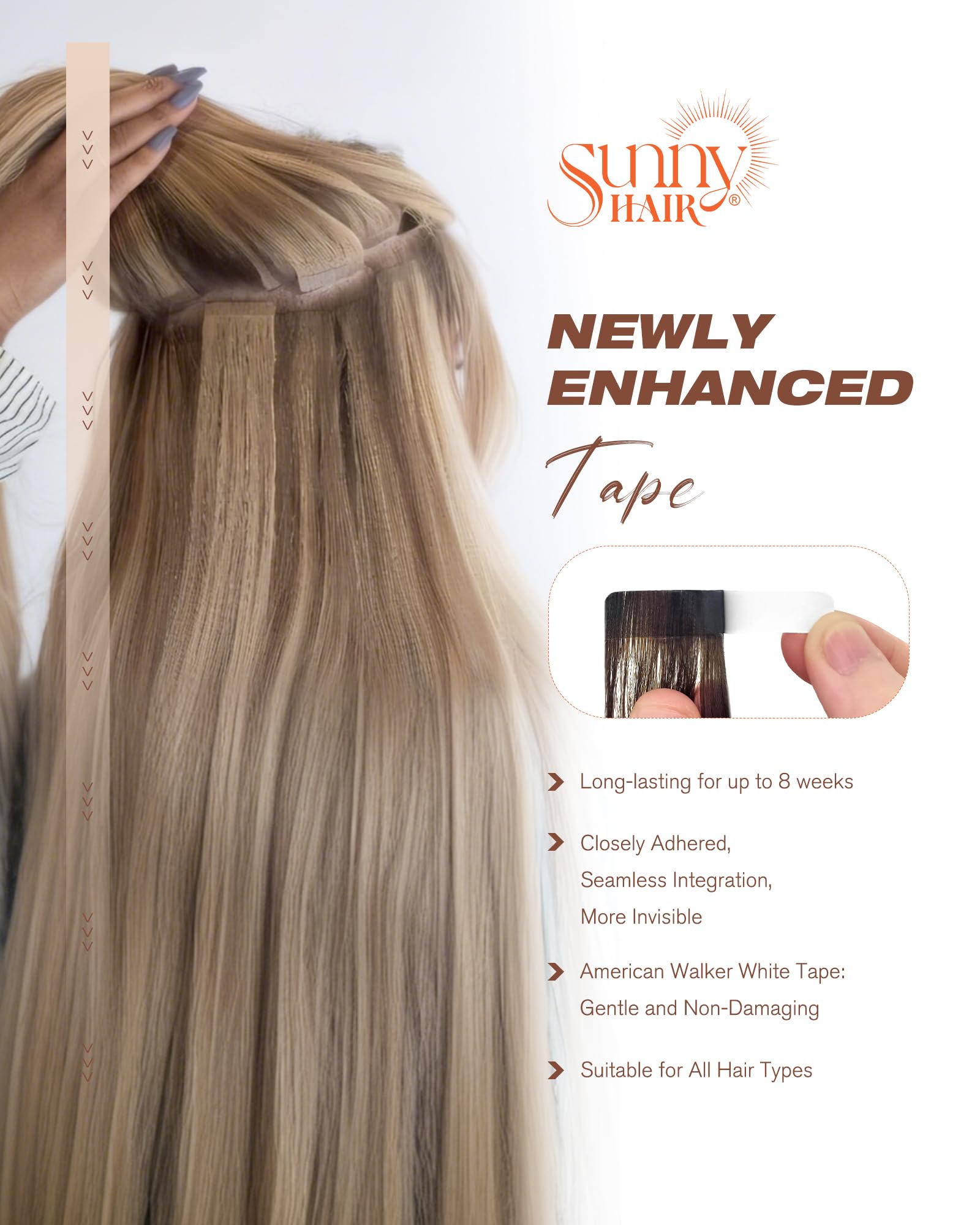 Foto 8 pulgar | Extensiones De Cabello Sunny Hair Tape En Cabello Humano, Color Negro, 22 Cm - Venta Internacional.