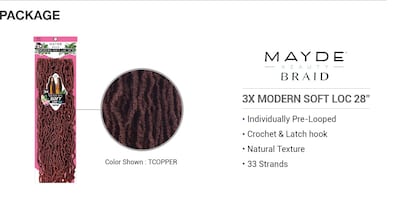 Foto 7 | Trenzas De Ganchillo Mayde Beauty Modern Soft Loc, 28 X 3 X 28 Cm, Paquete De 2 - Venta Internacional.