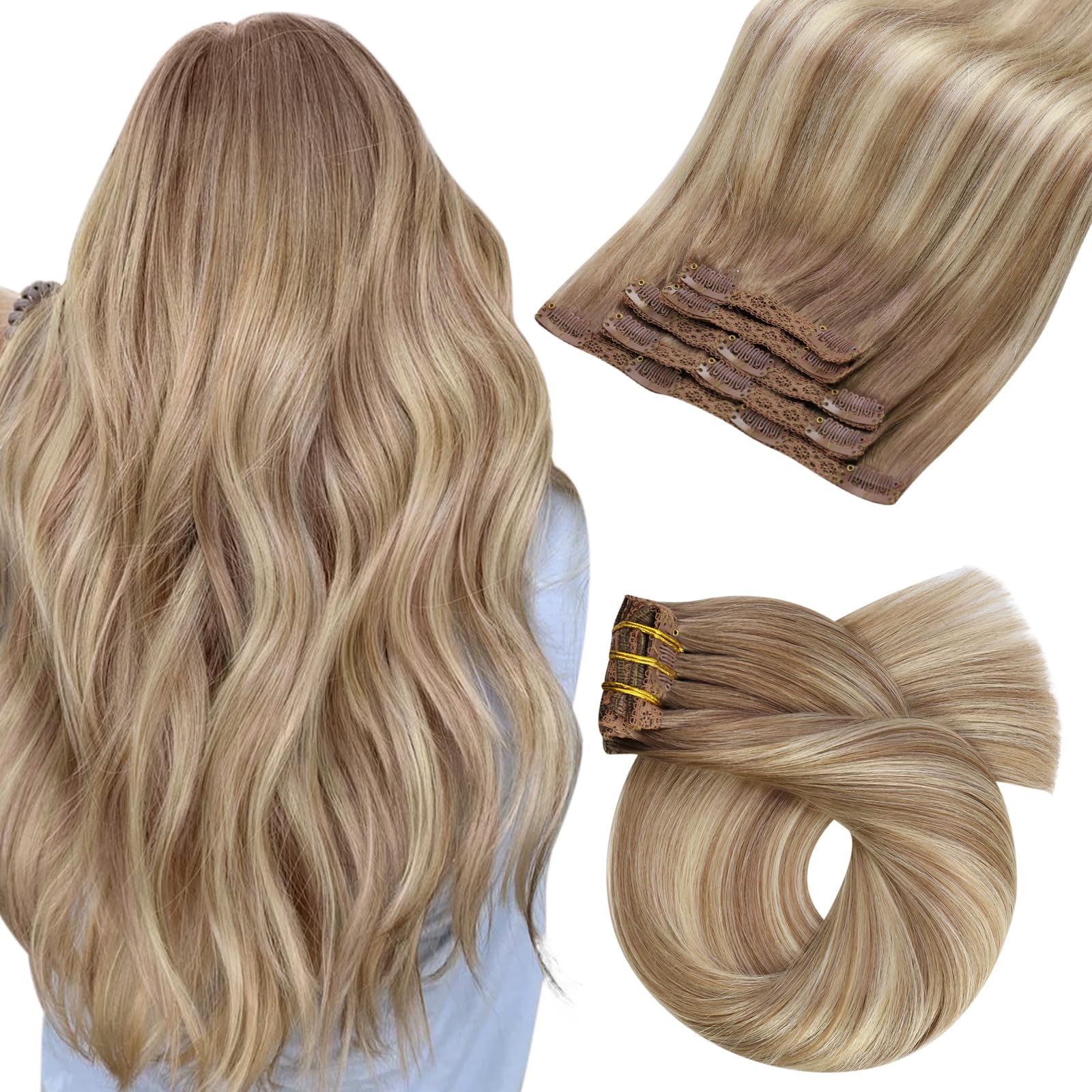 Extensiones De Cabello Humano Con Clip Moresoo Blonde Balayage - Venta Internacional. $1,606