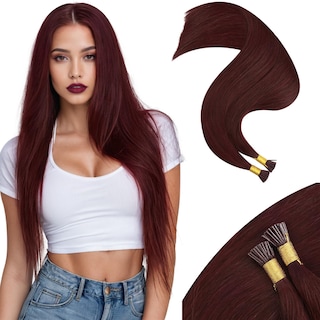 Foto 1 | Extensiones de Cabello Moresoo I Tip Rojo Oscuro 20 Pulgadas 0,8 G/s 50 - Venta Internacional