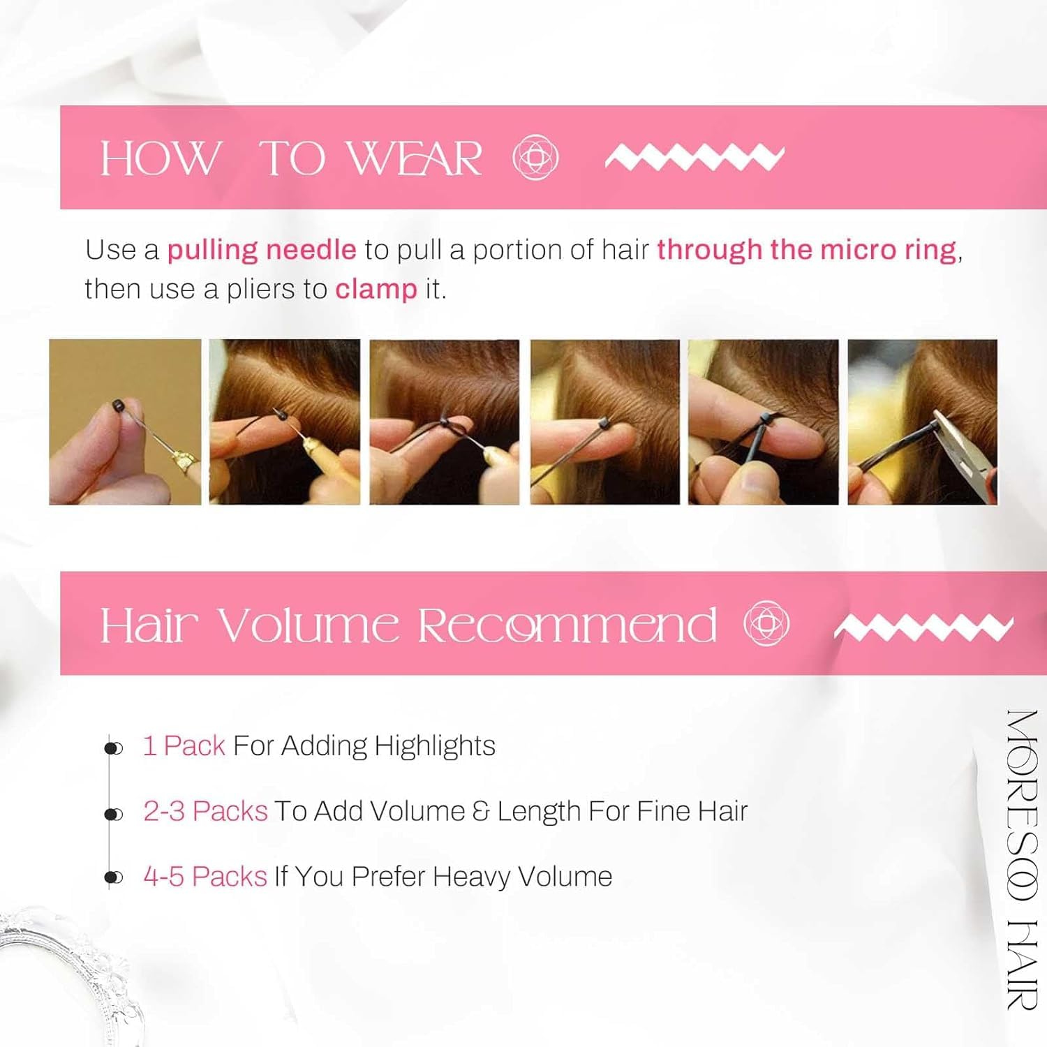 Foto 4 | Extensiones de Cabello Moresoo I Tip Rojo Oscuro 20 Pulgadas 0,8 G/s 50 - Venta Internacional