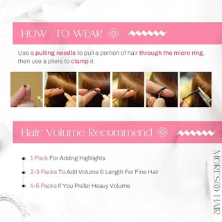 Foto 4 | Extensiones de Cabello Moresoo I Tip Rojo Oscuro 20 Pulgadas 0,8 G/s 50 - Venta Internacional
