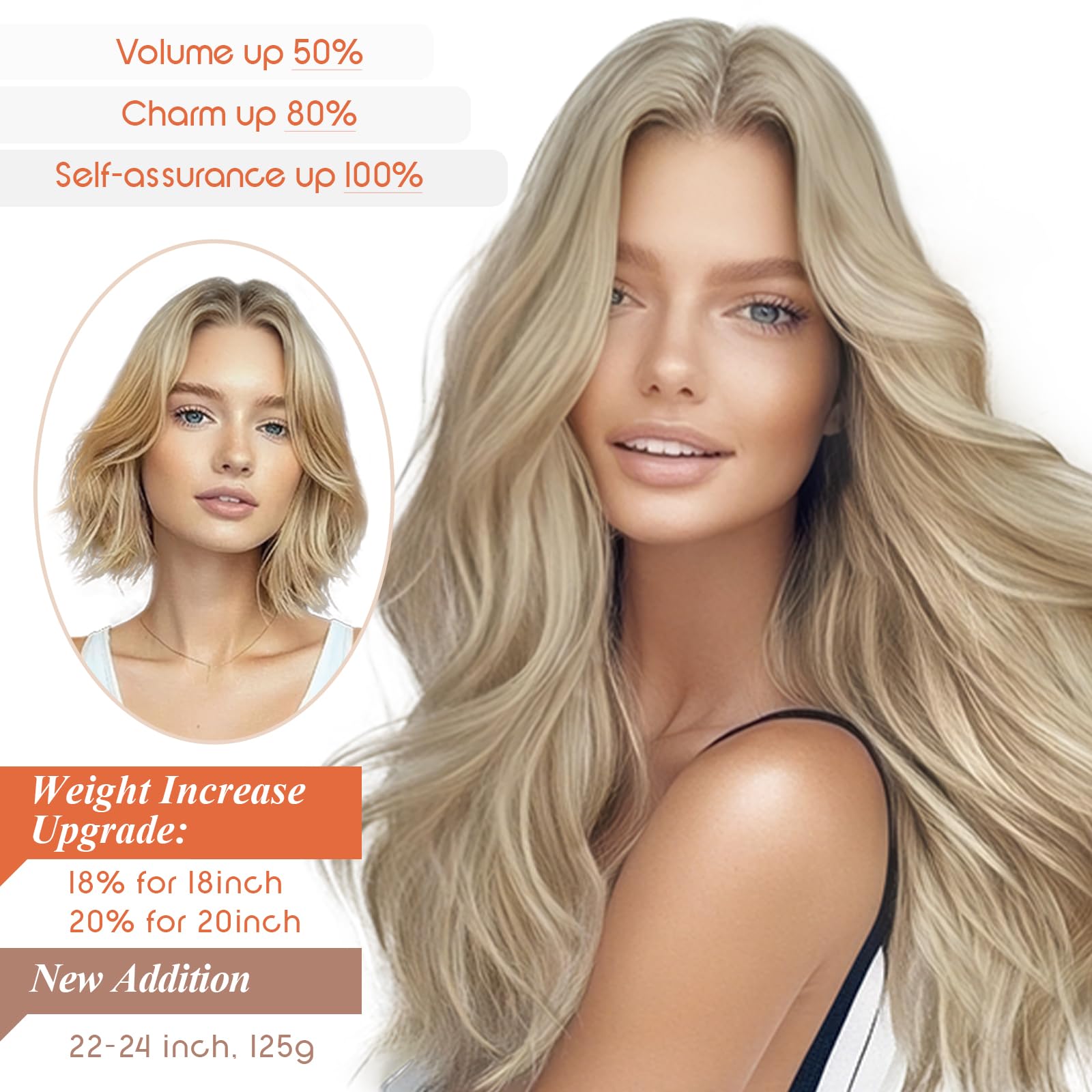 Foto 5 | Extensiones De Cabello Sunny, 95 G, Cabello Humano Rubio, 40 Cm - Venta Internacional.