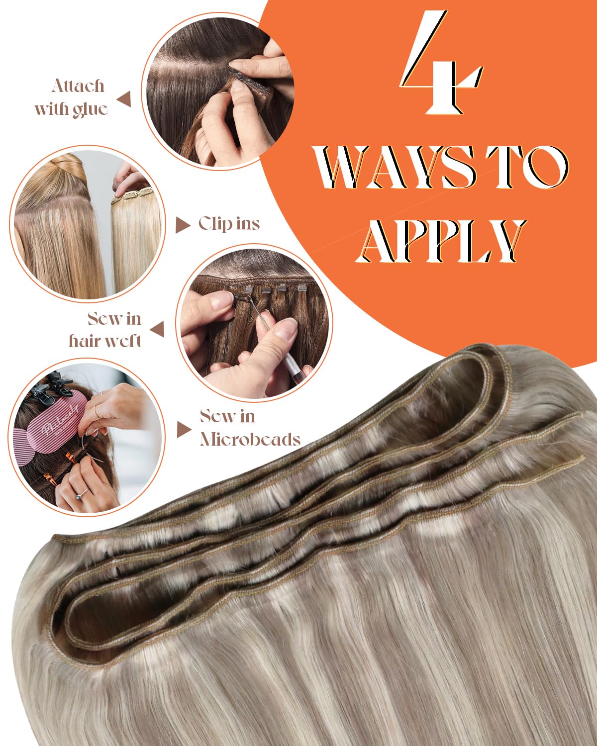 Foto 5 pulgar | Extensiones De Cabello Humano Sunny Blonde, 70 G, 14 Pulgadas - Venta Internacional.