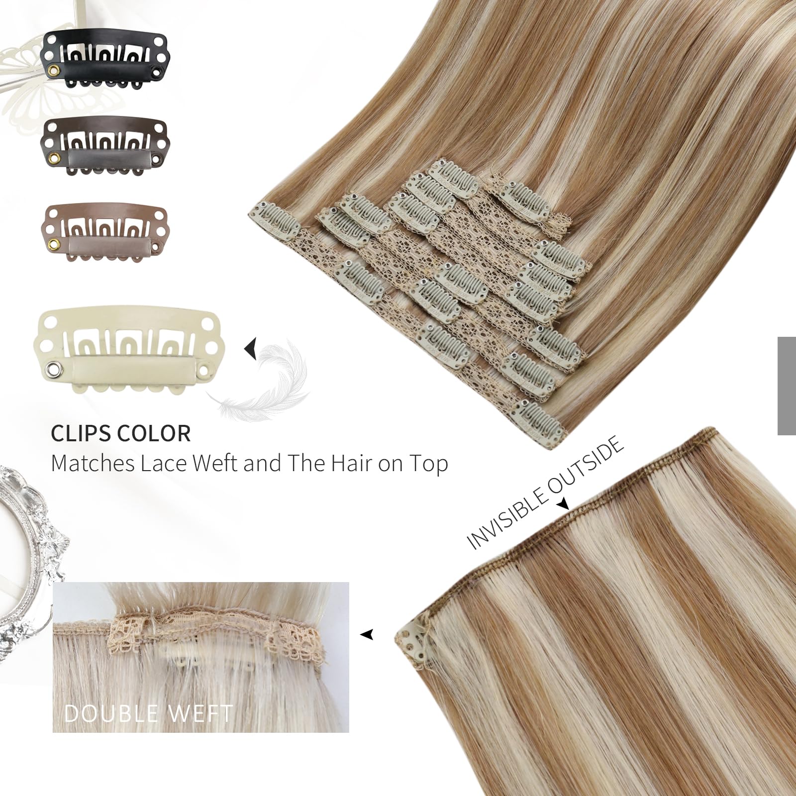 Foto 5 pulgar | Extensiones De Cabello Humano Real Moresoo Con Clip, 120 G, 40 Cm - Venta Internacional.