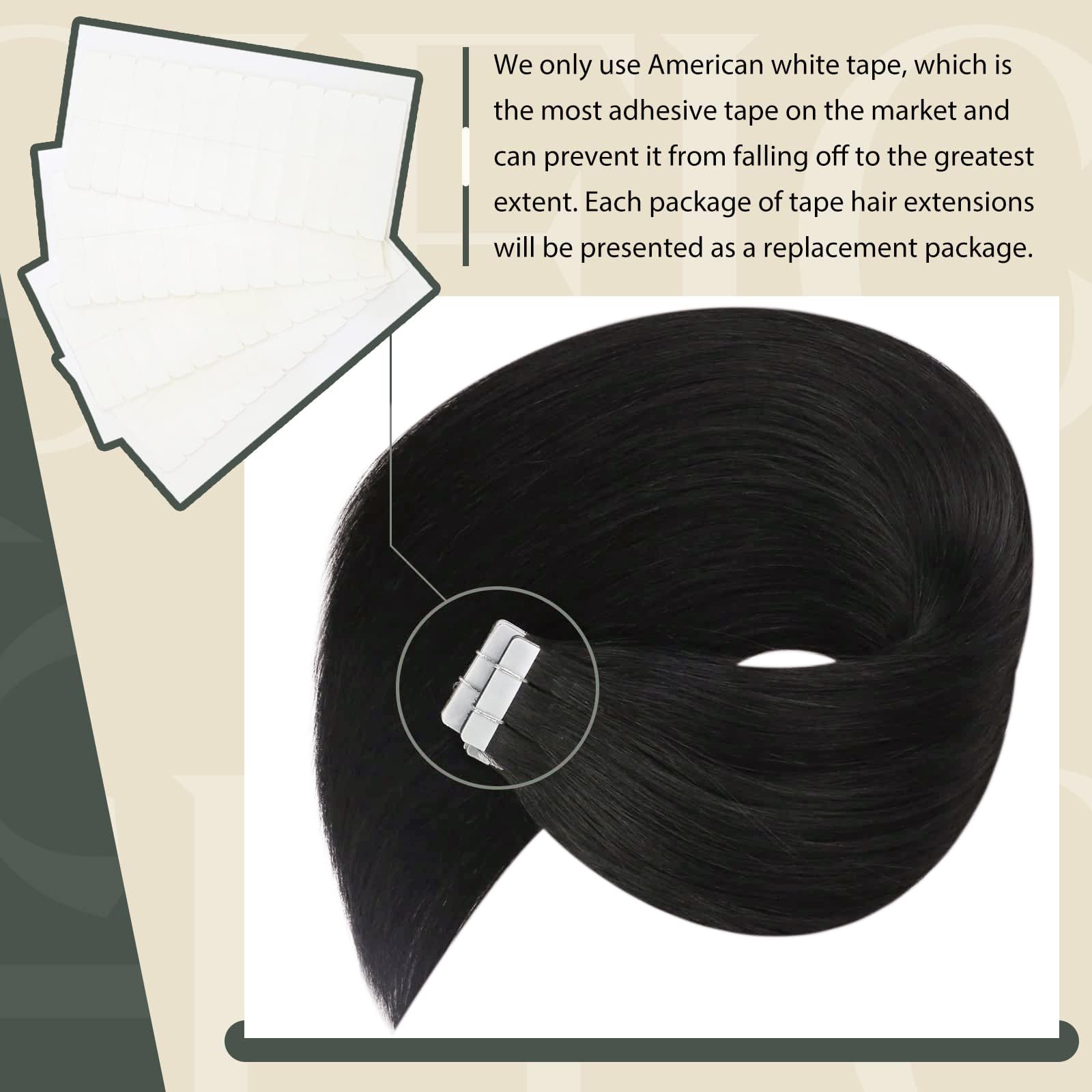 Foto 4 pulgar | Extensiones De Cabello Con Cinta Adhesiva Sunny Hair, Cabello Humano Natural Negro - Venta Internacional.