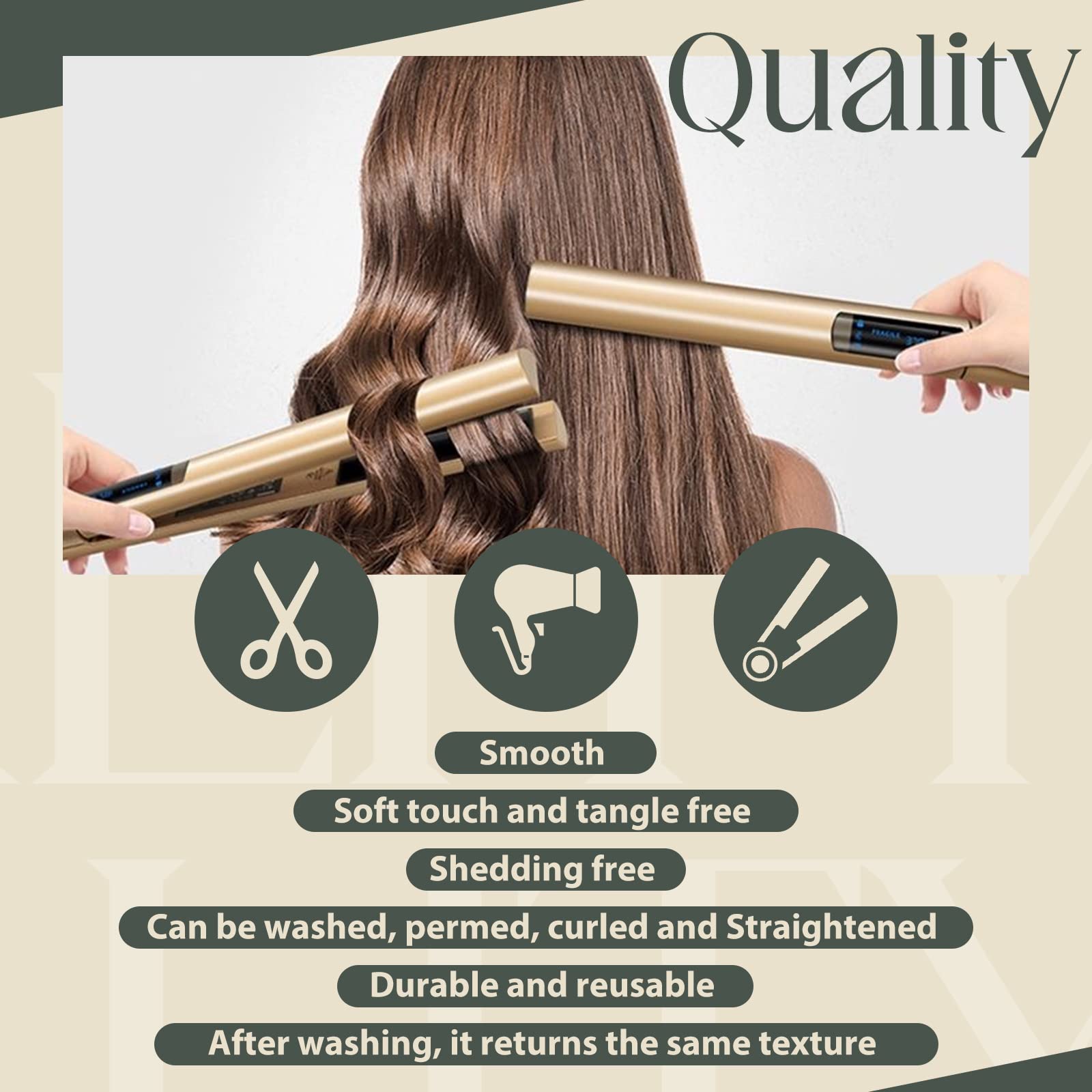 Foto 6 pulgar | Extensiones De Cabello Con Cinta Adhesiva Sunny Hair, Cabello Humano Natural Negro - Venta Internacional.