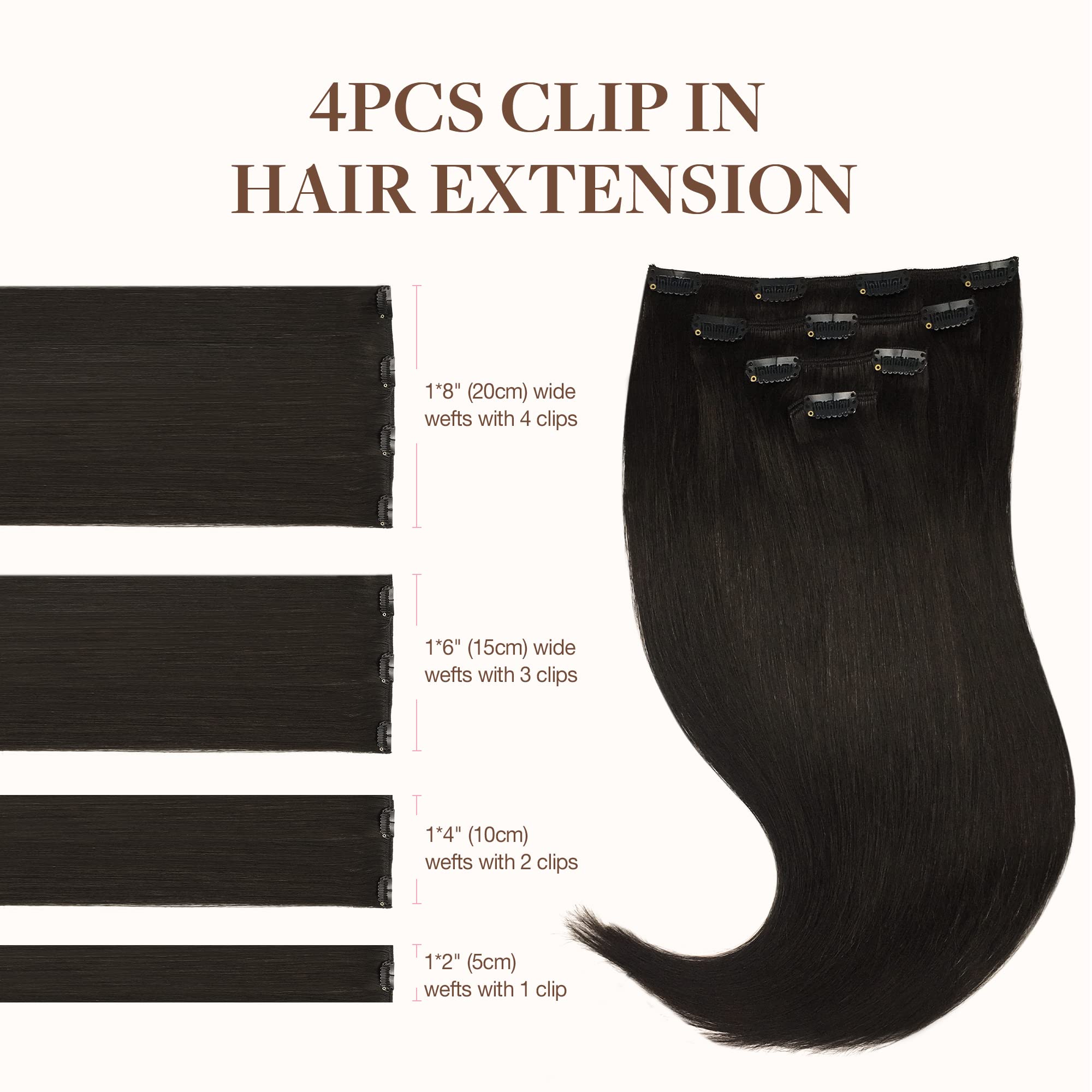 Foto 2 | Extensiones De Cabello Goo Goo, Cabello Humano Real, 14 Pulgadas, 60 G, 4 Unidades - Venta Internacional.