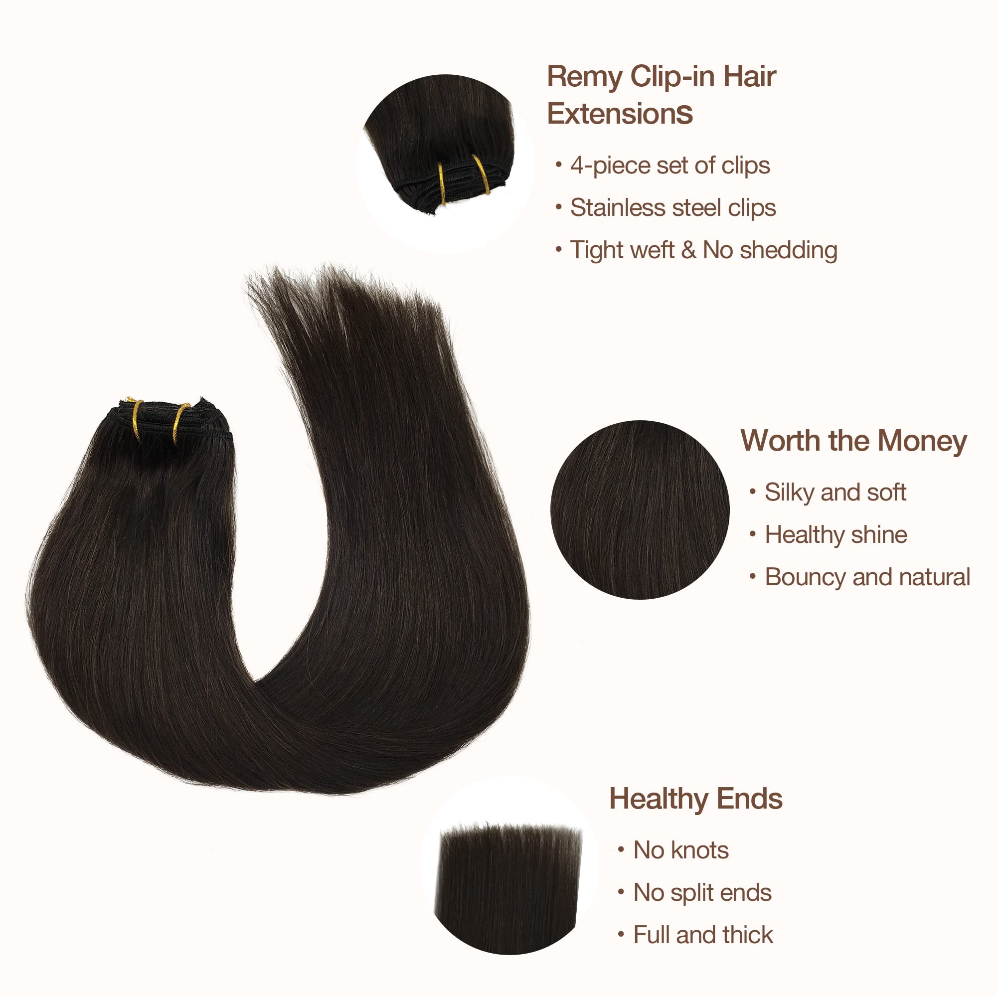 Foto 4 pulgar | Extensiones De Cabello Goo Goo, Cabello Humano Real, 14 Pulgadas, 60 G, 4 Unidades - Venta Internacional.