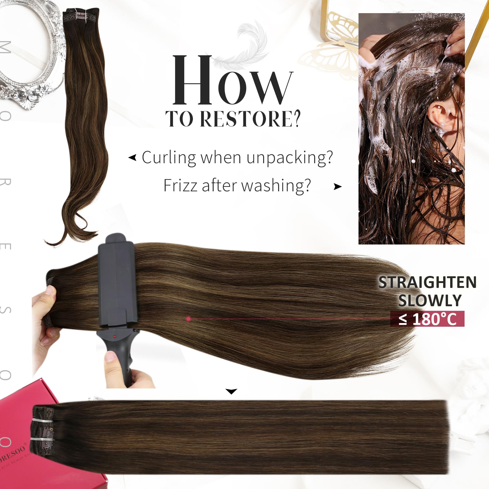 Foto 8 pulgar | Extensiones De Cabello Humano Real Moresoo Con Clip, 80 G, 50 Cm - Venta Internacional.