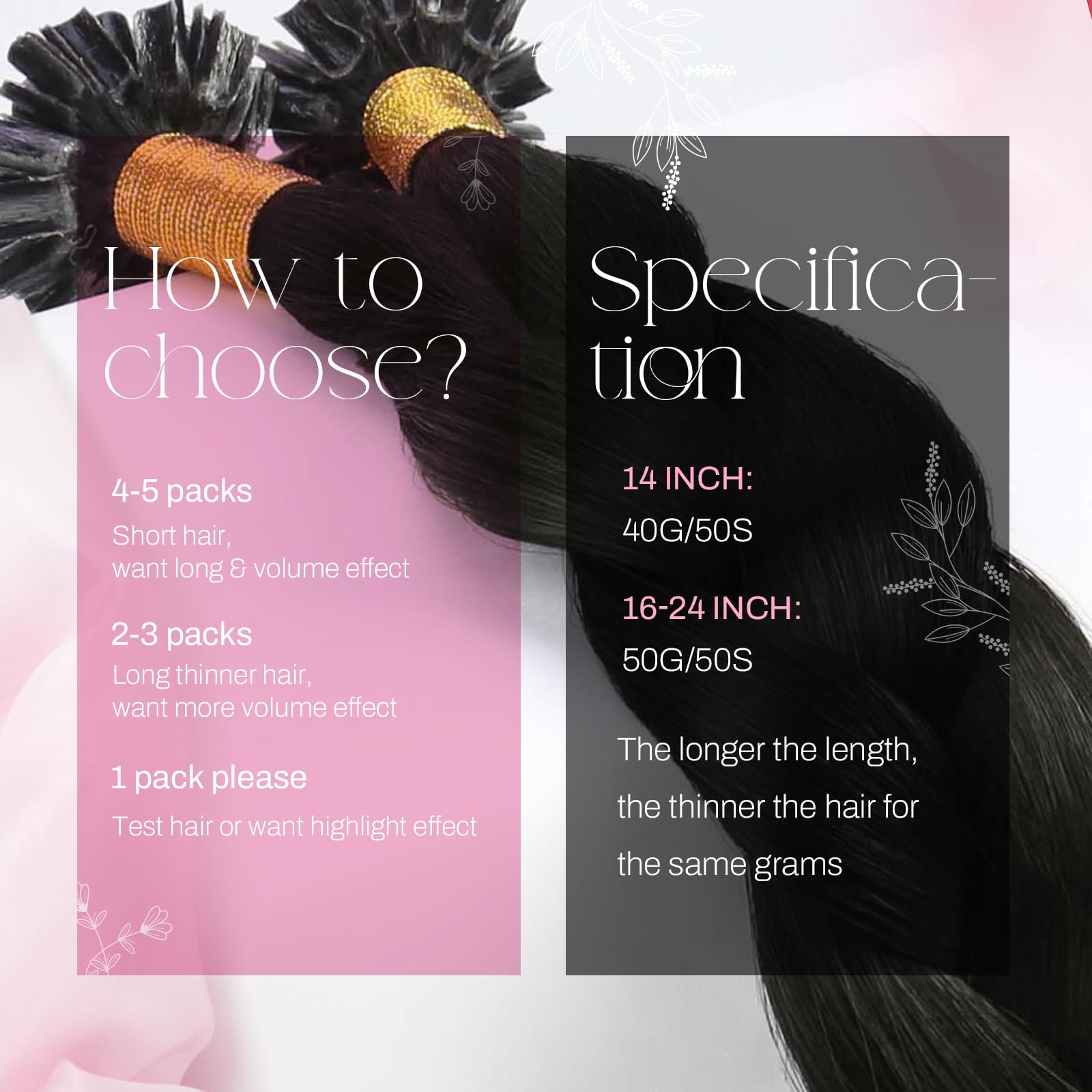 Foto 3 | Extensiones De Cabello Humano Moresoo Con Punta En U, 40 Cm, 50 G, Negro Natural - Venta Internacional.