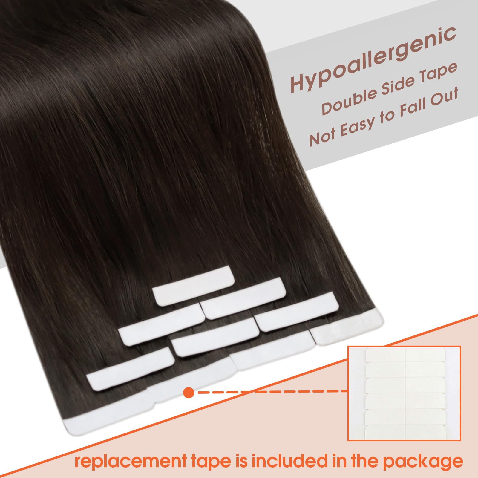 Foto 4 | Extensiones De Pelo Con Cinta Adhesiva Sunny Hair, Marrón Oscuro, 25 G, 45 Cm - Venta Internacional.