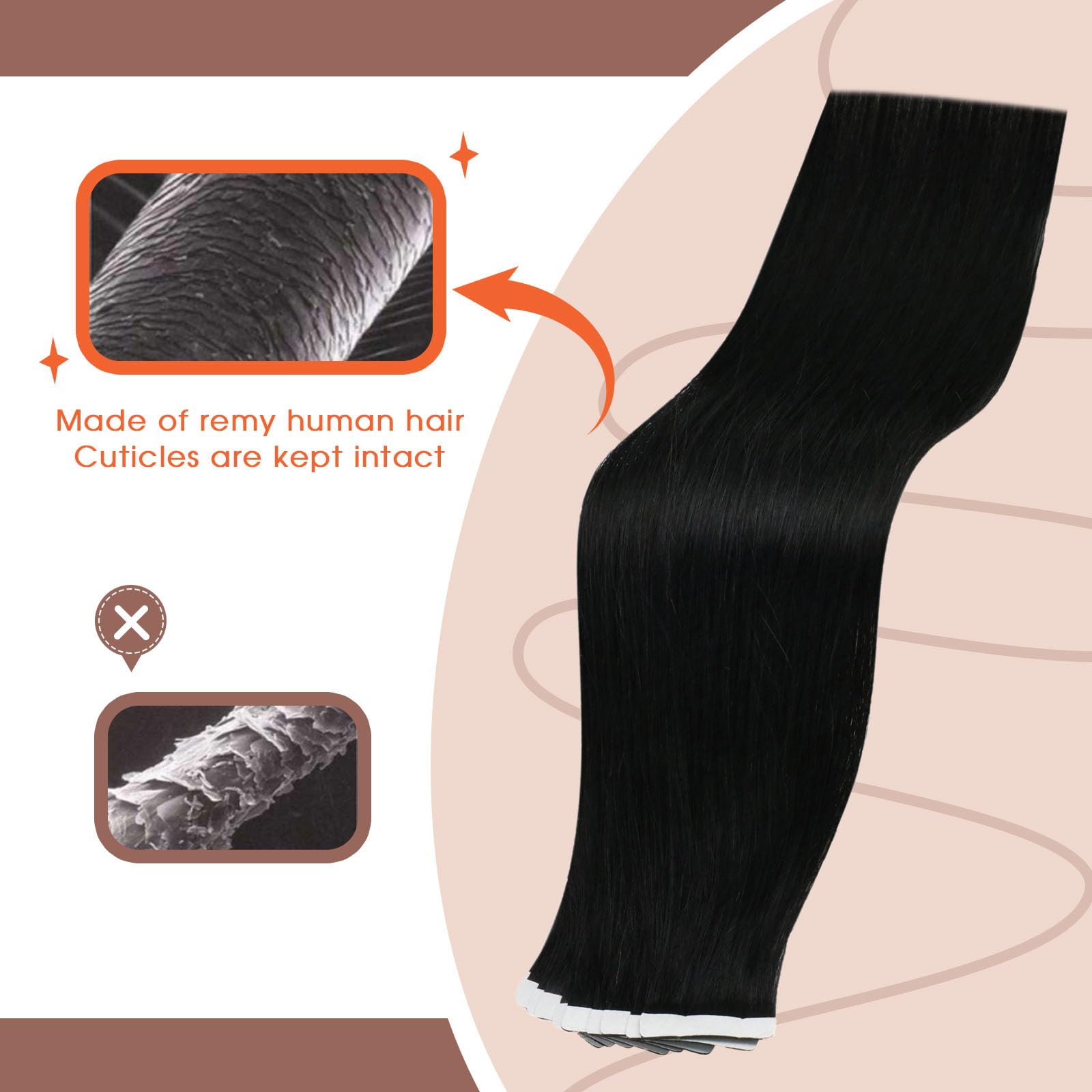 Foto 3 pulgar | Extensiones De Pelo Con Cinta Adhesiva Sunny Hair Jet Black, 25 G, 45 Cm - Venta Internacional.