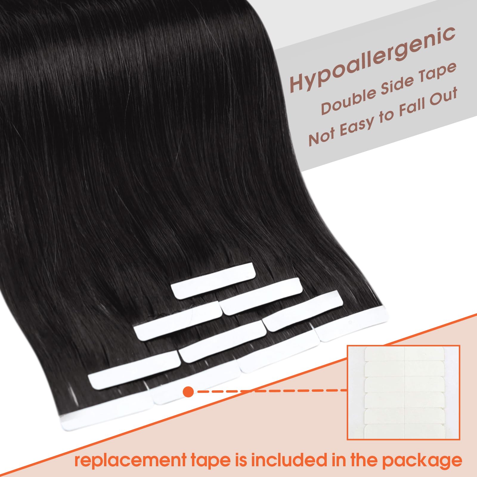 Foto 5 pulgar | Extensiones De Pelo Con Cinta Adhesiva Sunny Hair Jet Black, 25 G, 45 Cm - Venta Internacional.