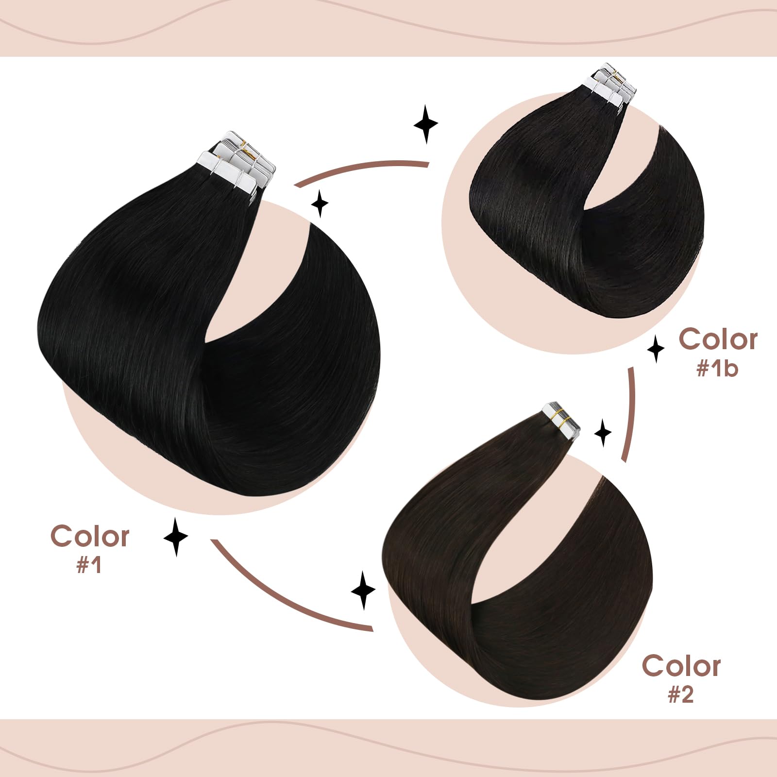 Foto 7 pulgar | Extensiones De Pelo Con Cinta Adhesiva Sunny Hair Jet Black, 25 G, 45 Cm - Venta Internacional.