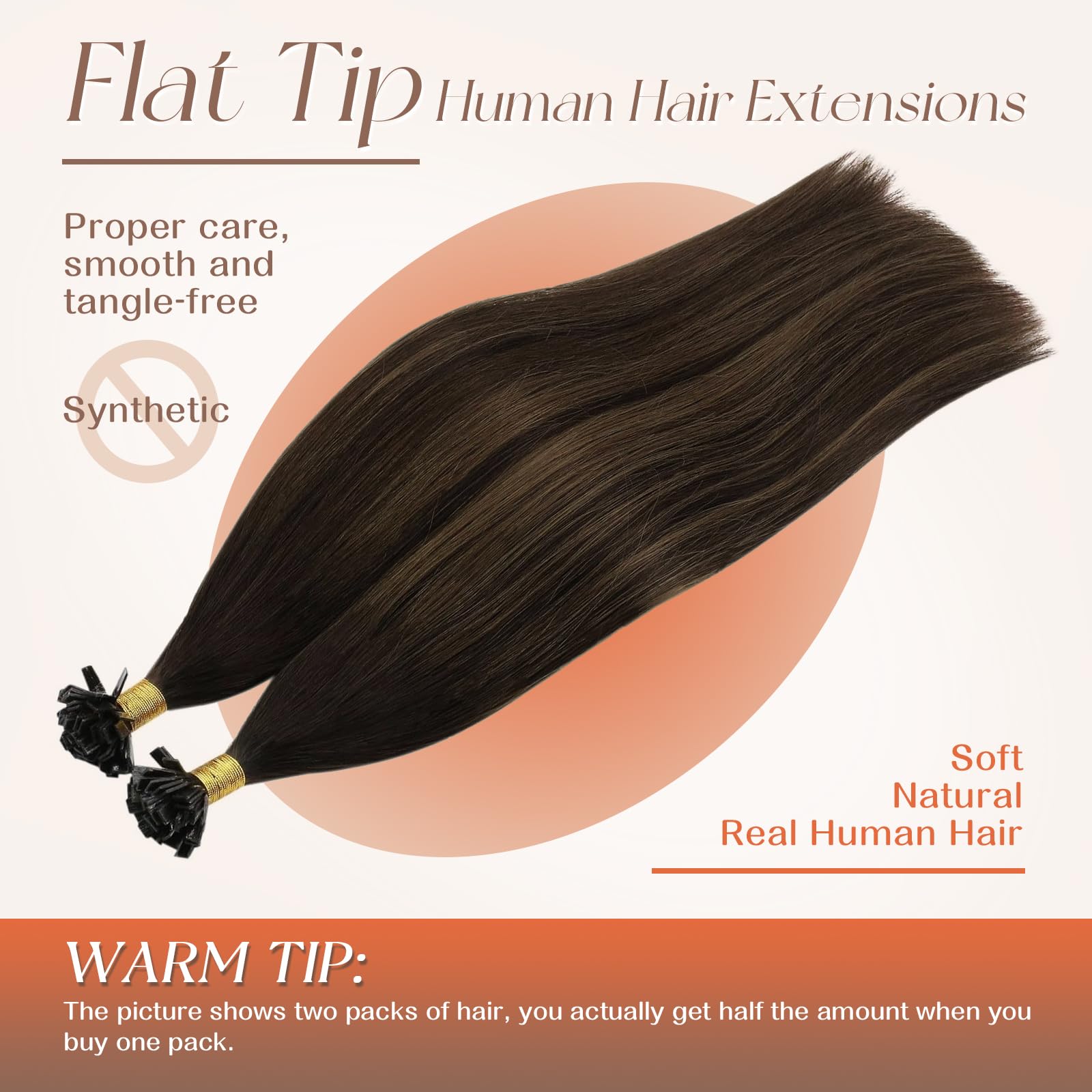 Foto 3 | Extensiones De Cabello Con Punta Plana Sunny Hair Brown, 50 G, 35 Cm - Venta Internacional.