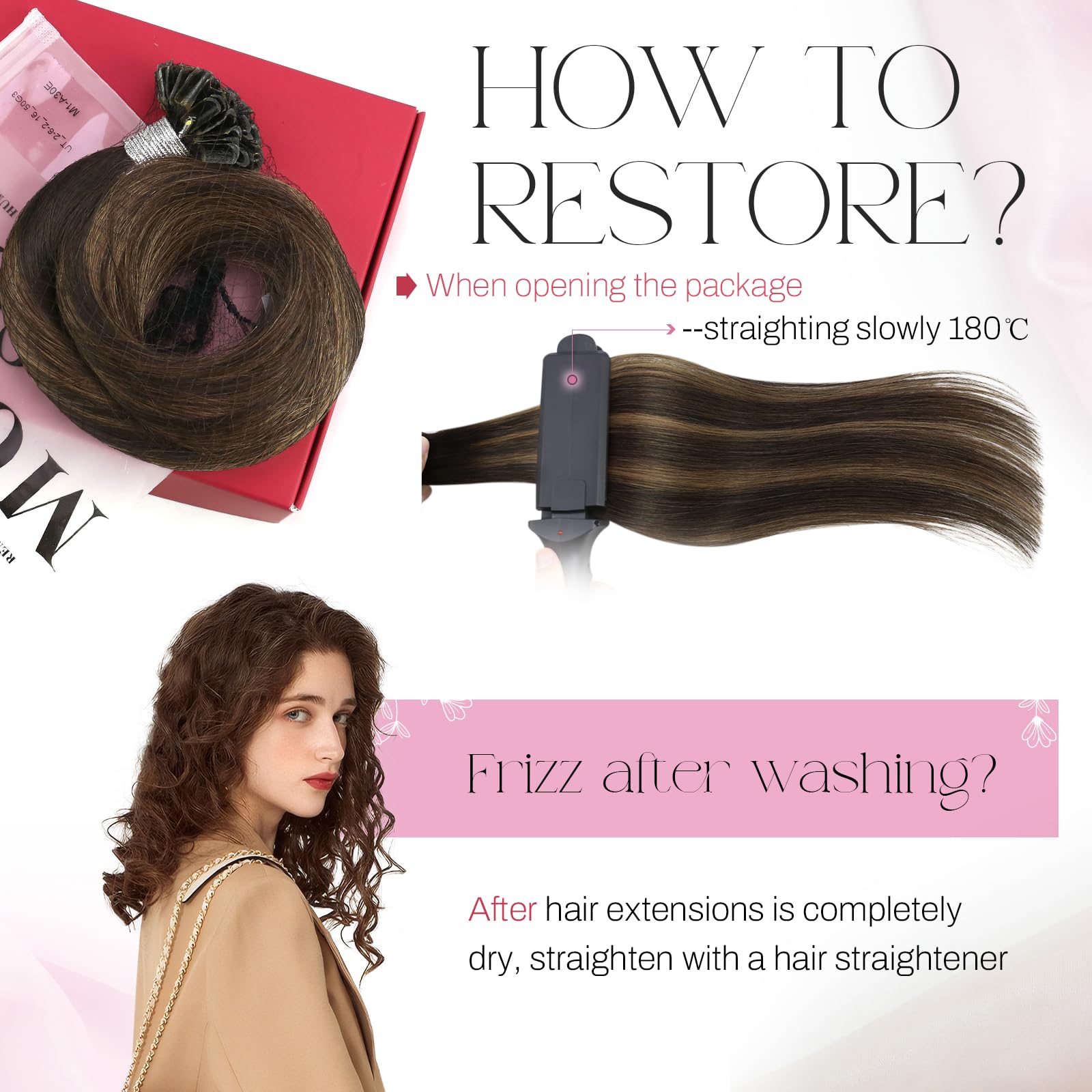 Foto 5 | Extensiones De Cabello Moresoo U Tip Balayage De Marrón Oscuro A Mediano - Venta Internacional.