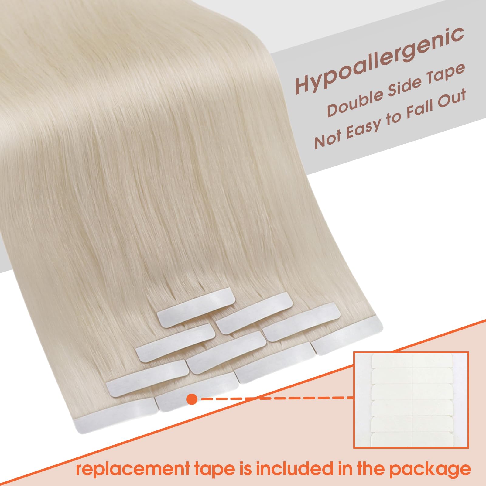 Foto 4 | Extensiones De Cabello Con Cinta Adhesiva Sunny Hair Platinum Blonde #60 - Venta Internacional.
