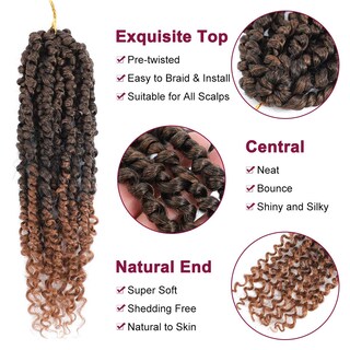 Foto 3 | Cabello de estilo Passion Twist Nayoo 8 Paquetes 30 Cm Tejido Sintético A Ganchillo - Venta Internacional
