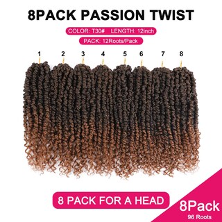 Foto 4 | Cabello de estilo Passion Twist Nayoo 8 Paquetes 30 Cm Tejido Sintético A Ganchillo - Venta Internacional