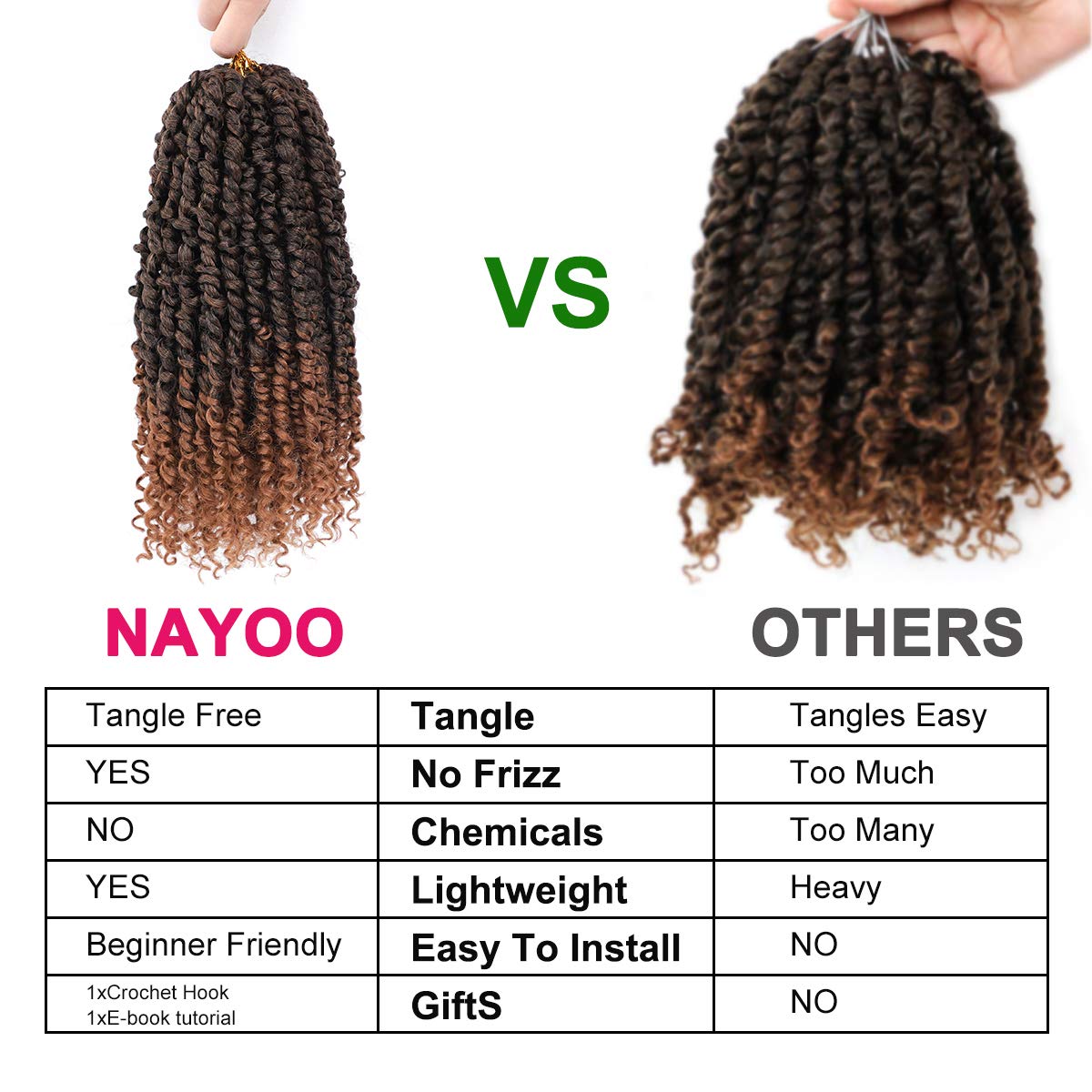 Foto 6 pulgar | Cabello de estilo Passion Twist Nayoo 8 Paquetes 30 Cm Tejido Sintético A Ganchillo - Venta Internacional