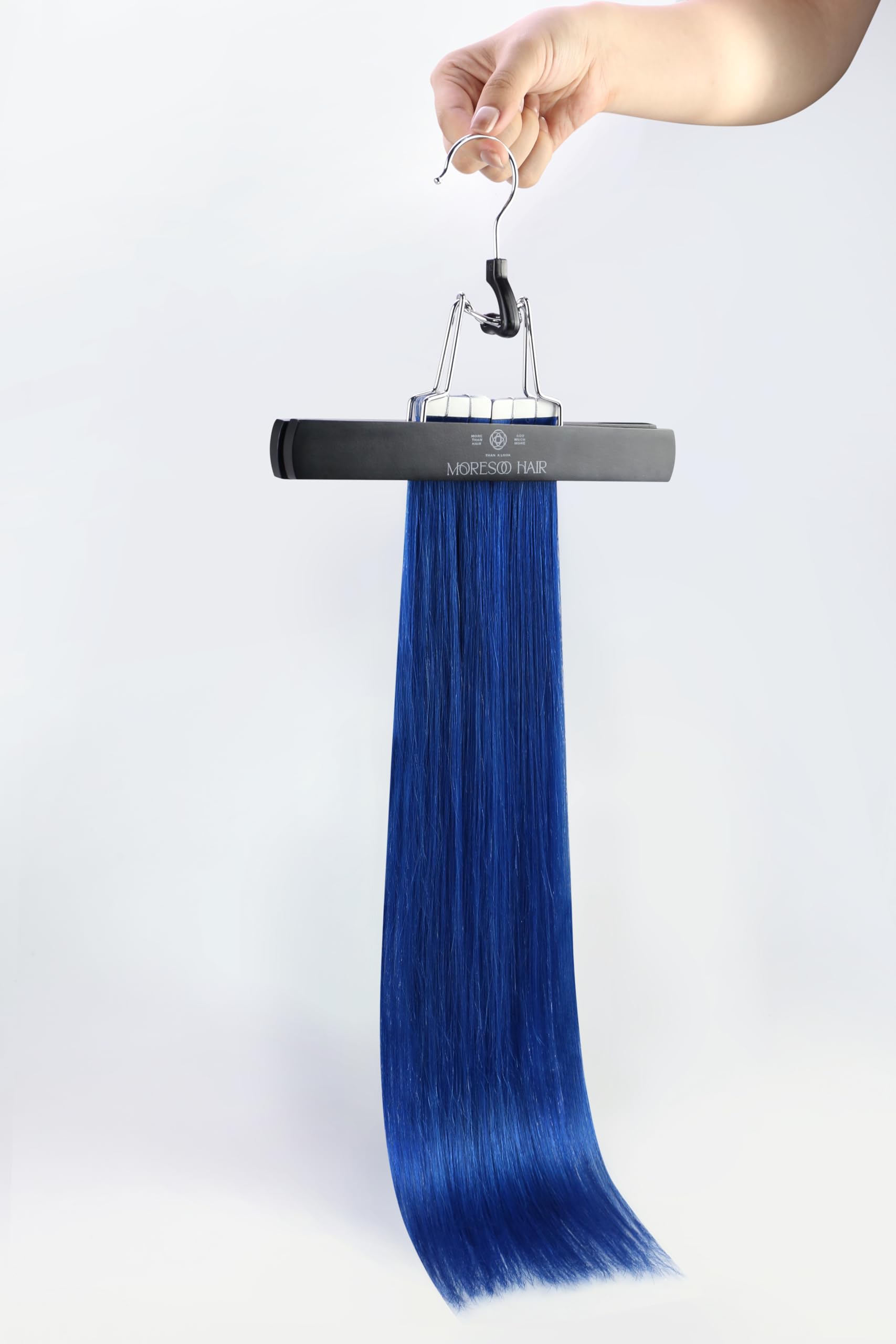 Foto 8 pulgar | Extensiones De Cabello Azul Moresoo, 100% Cabello Humano, 55 Cm, 10 Unidades - Venta Internacional.