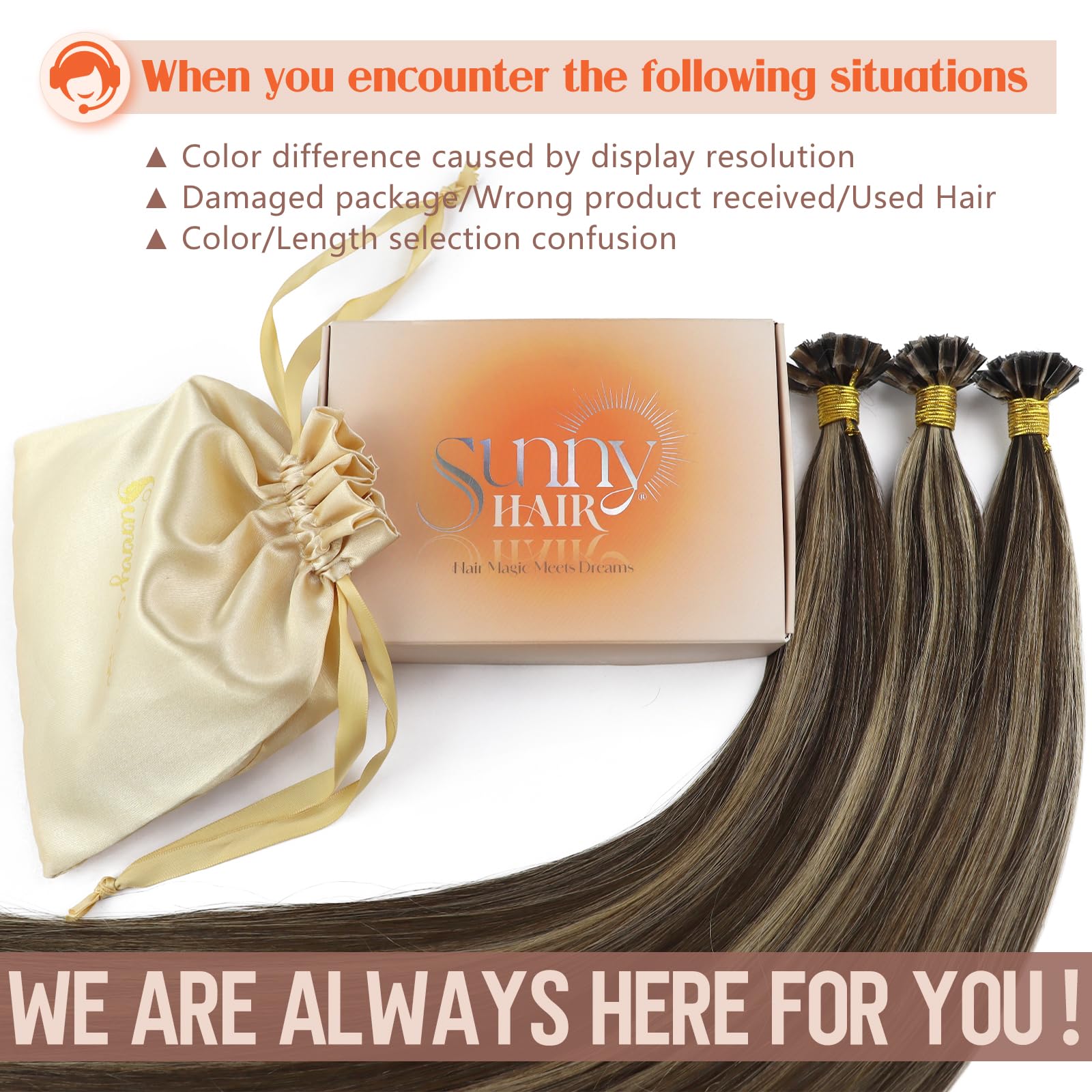 Foto 7 pulgar | Extensiones De Cabello Sunny Hair Ktip Human Hair, 18 Pulgadas, 50 G, Color Marrón - Venta Internacional.
