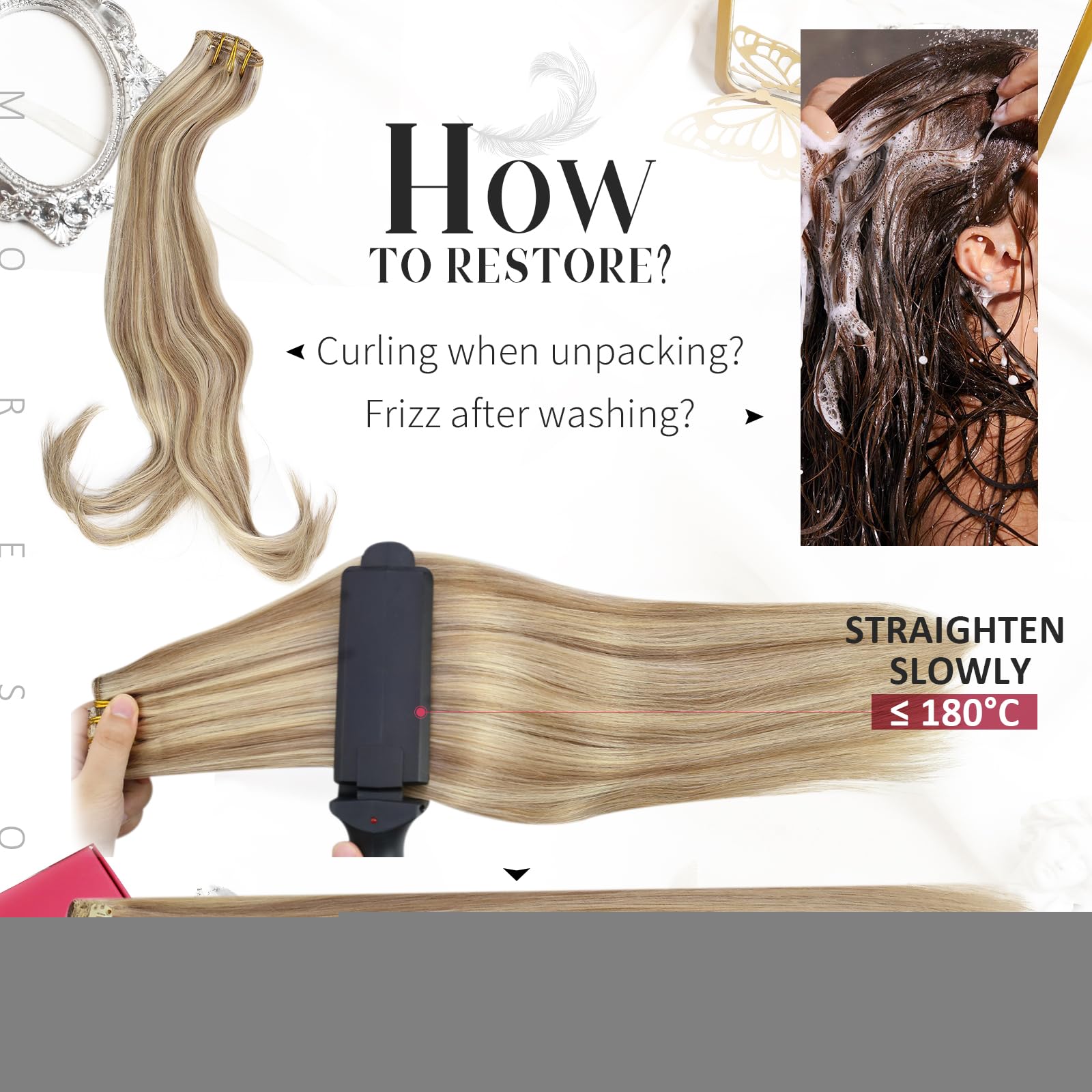 Foto 8 pulgar | Extensiones De Pelo Con Clip Moresoo Blonde, 16 Pulgadas, 80 G, 5 Unidades - Venta Internacional.