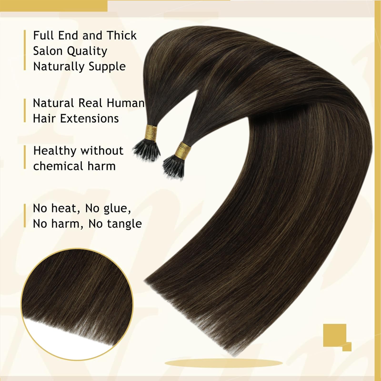 Foto 5 pulgar | Extensiones Nanocapilares Sunny Hair Brown Balayage, 50 G, 50 Cm - Venta Internacional.