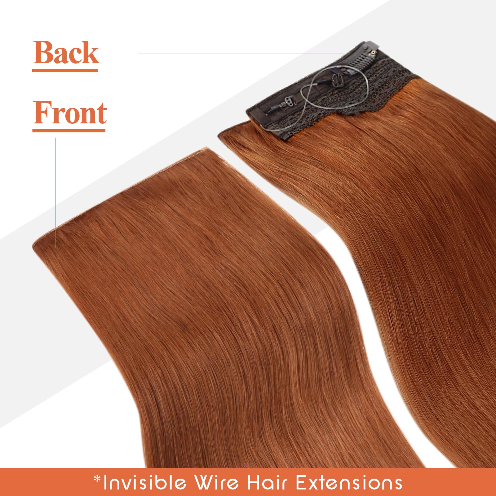 Foto 7 pulgar | Extensiones De Cabello Sunny, 80 G, Cobre, Alambre Invisible, Cabello Humano - Venta Internacional.