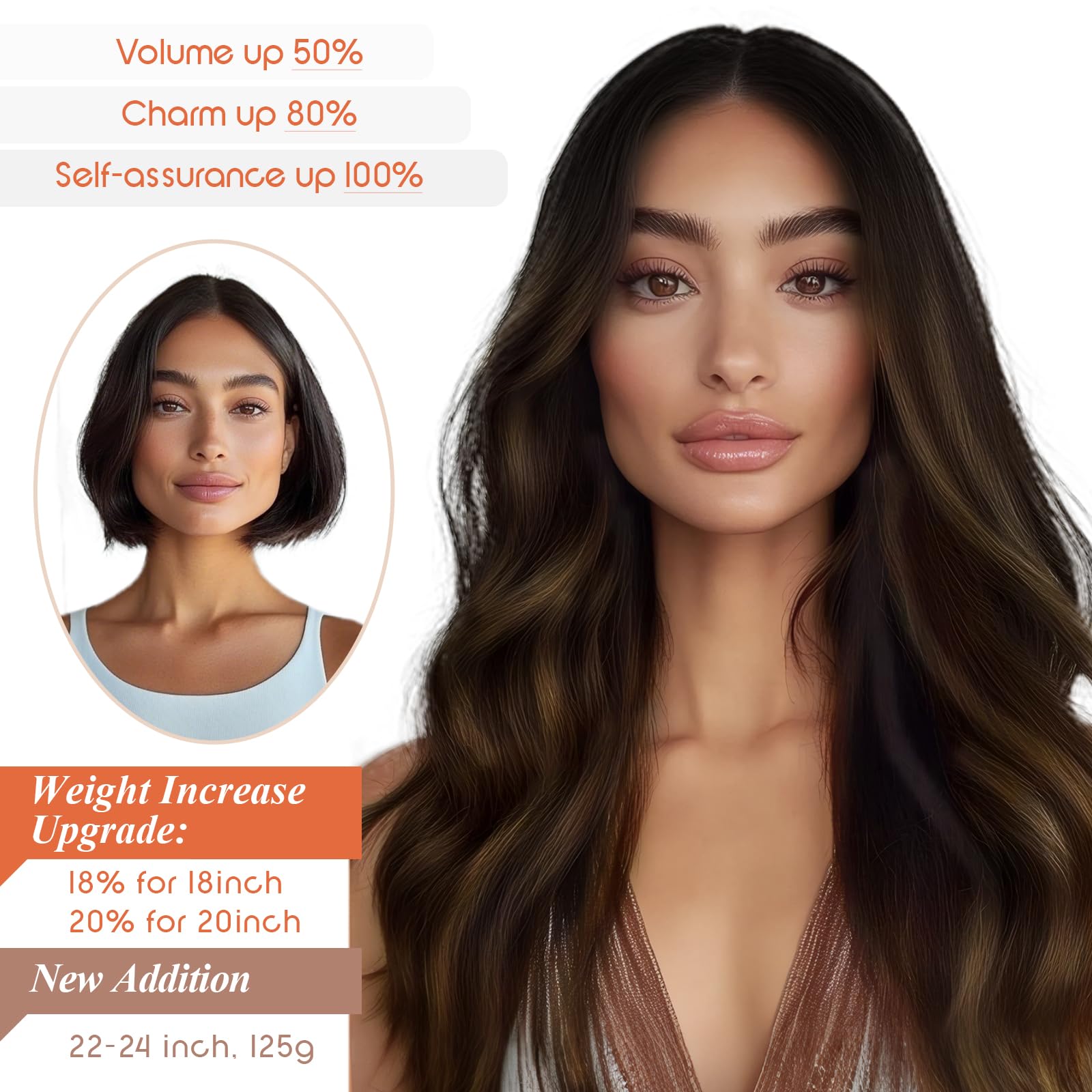 Foto 5 | Extensiones De Cabello Sunny Hair Brown Ombre Clip-in 80 G 45 Cm - Venta Internacional.