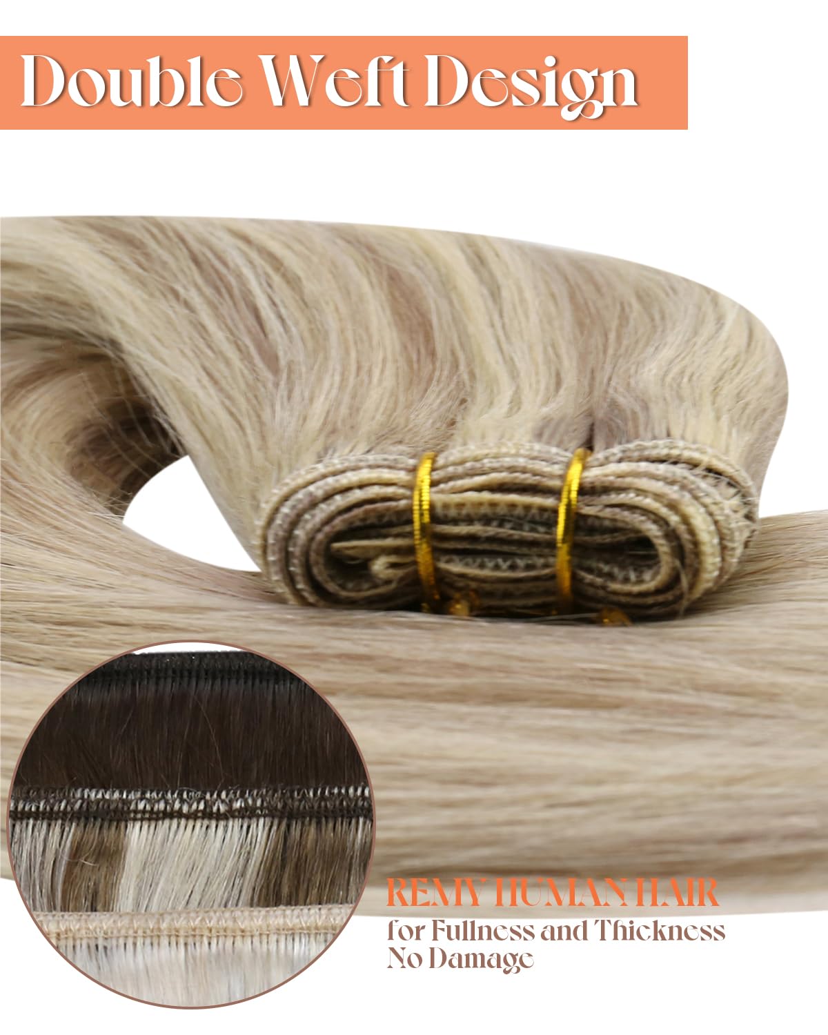 Foto 3 pulgar | Extensiones para Coser Cabello Humano Real Sunny Hair Rubio 14 Pulgadas - Venta Internacional