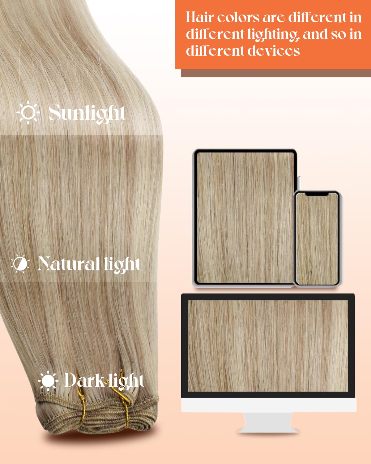 Foto 6 pulgar | Extensiones para Coser Cabello Humano Real Sunny Hair Rubio 14 Pulgadas - Venta Internacional