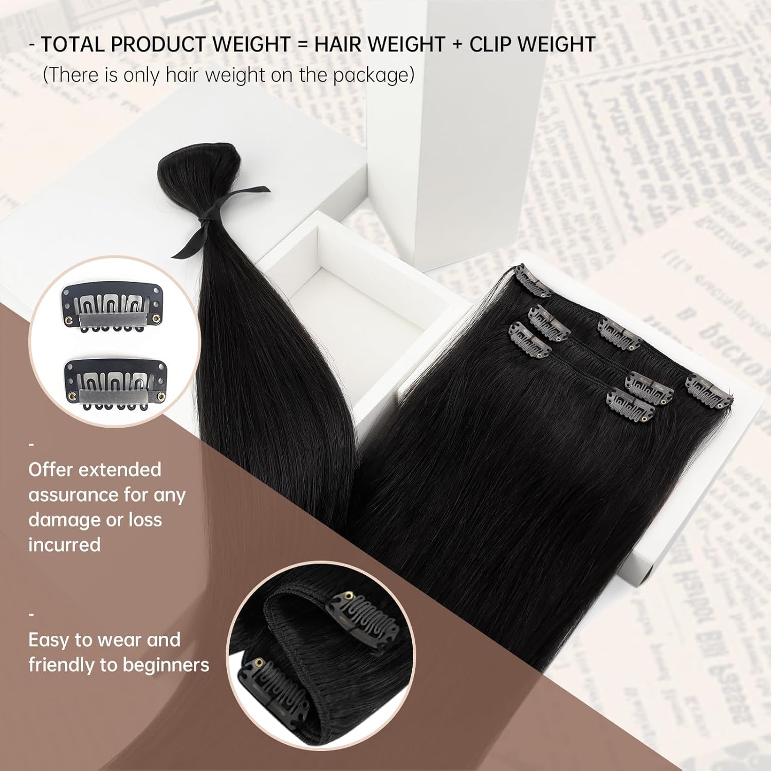 Foto 3 pulgar | Extensiones Con Forma De Pinza Para Cabello Liso Sunny Hair, 35 Cm, 120 G - Venta Internacional.
