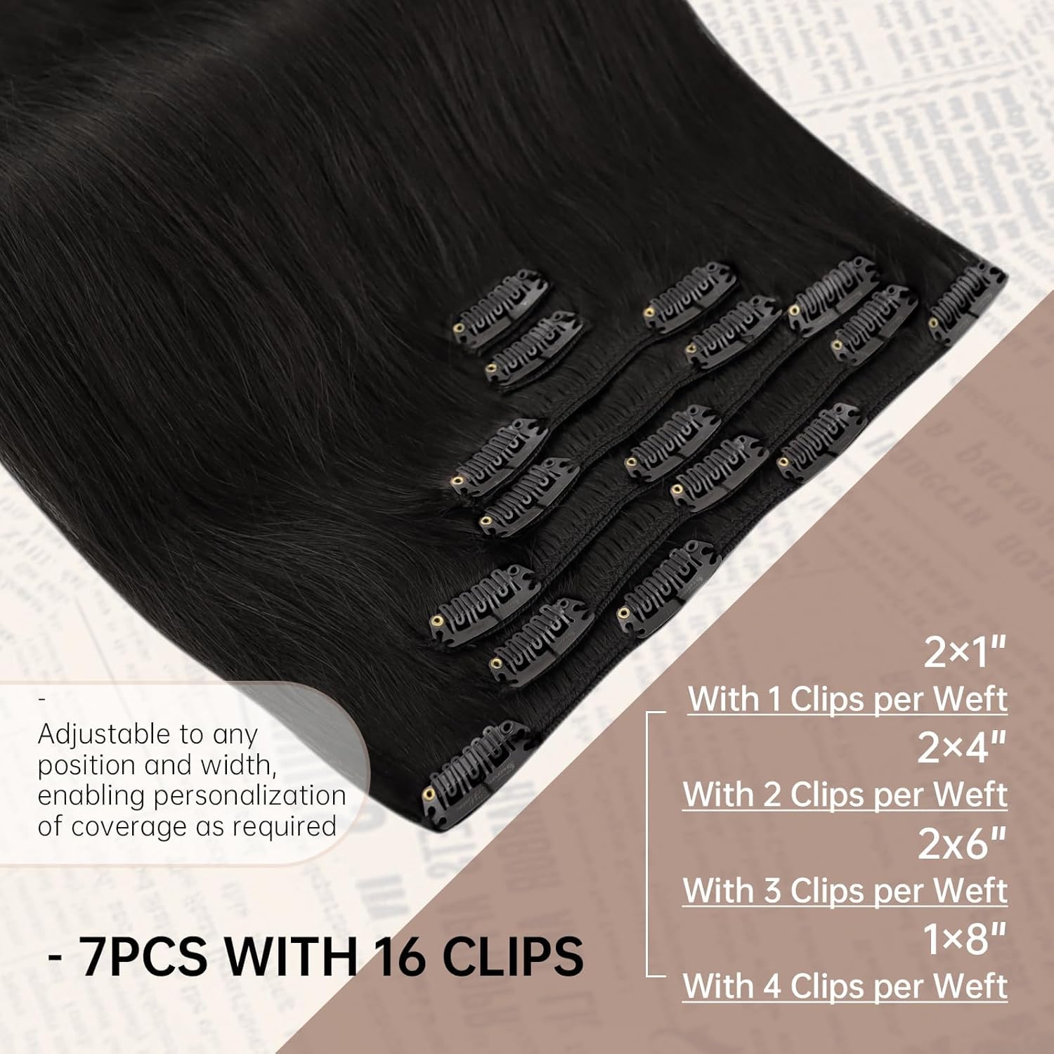 Foto 4 pulgar | Extensiones Con Forma De Pinza Para Cabello Liso Sunny Hair, 35 Cm, 120 G - Venta Internacional.
