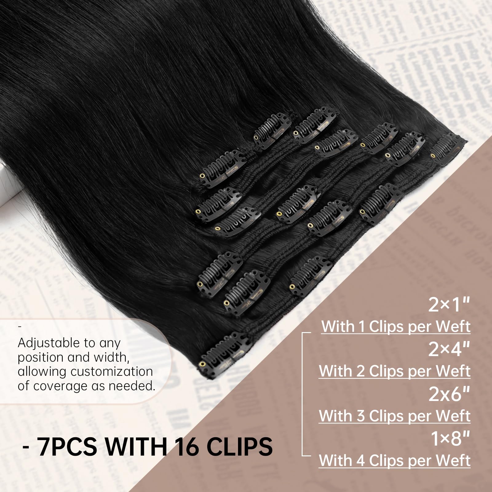 Foto 4 pulgar | Extensiones De Cabello Sunny Hair Pinza En Cabello Humano Liso De 14 Cm - Venta Internacional.