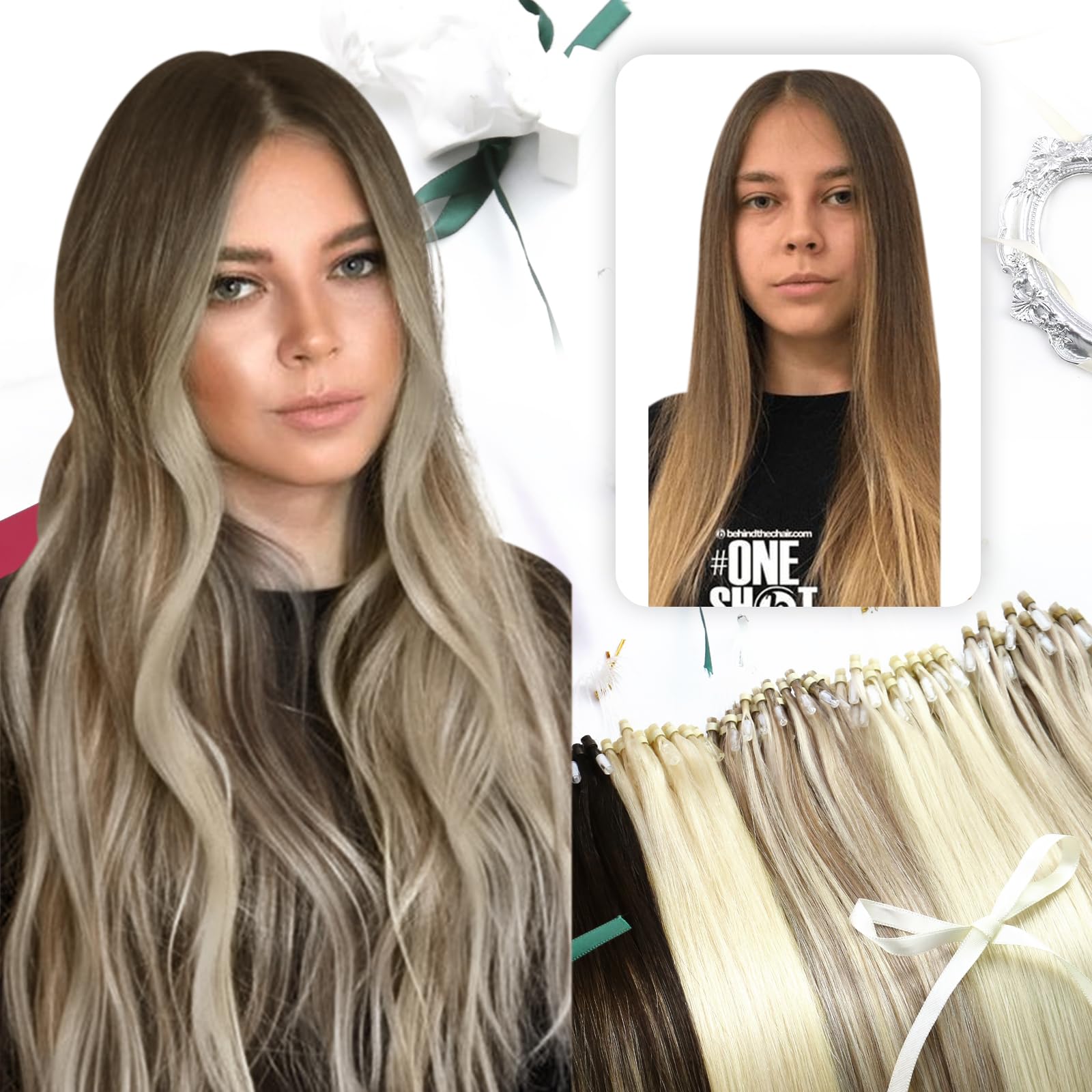 Foto 8 pulgar | Extensiones De Cabello Moresoo Micro Link Ombre Castaño Oscuro A Rubio - Venta Internacional.