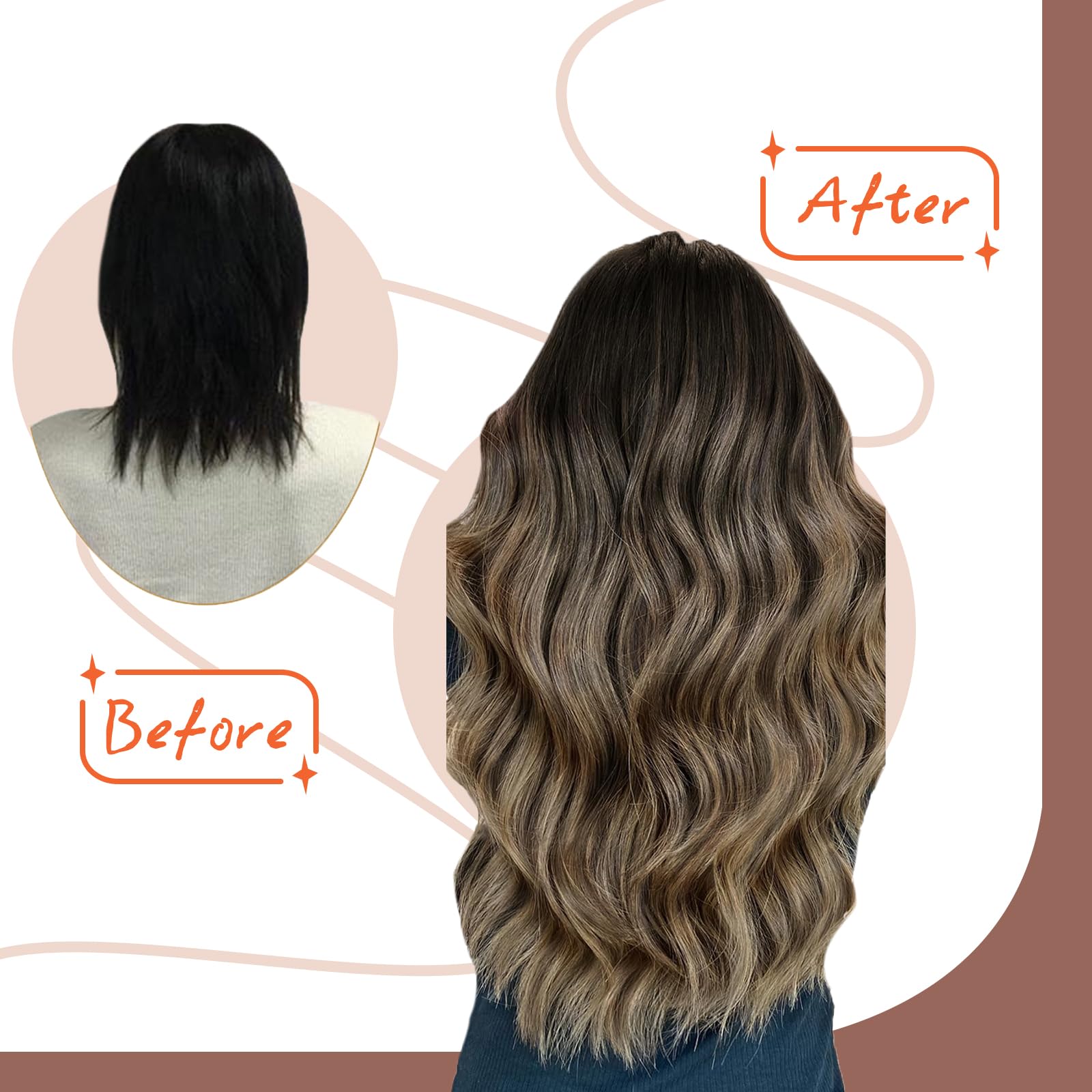 Foto 7 pulgar | Extensiones De Cabello Con Cinta Adhesiva Sunny Hair Ombre De Negro A Marrón Oscuro - Venta Internacional.