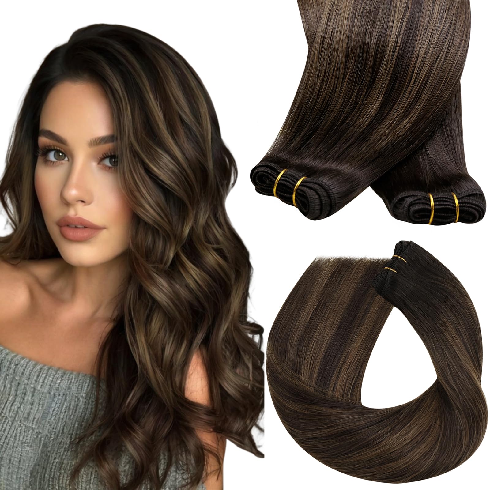 Foto 2 pulgar | Extensiones Para Coser Sunny Hair Weft Brown, 12 Pulgadas, 70 G - Venta Internacional.