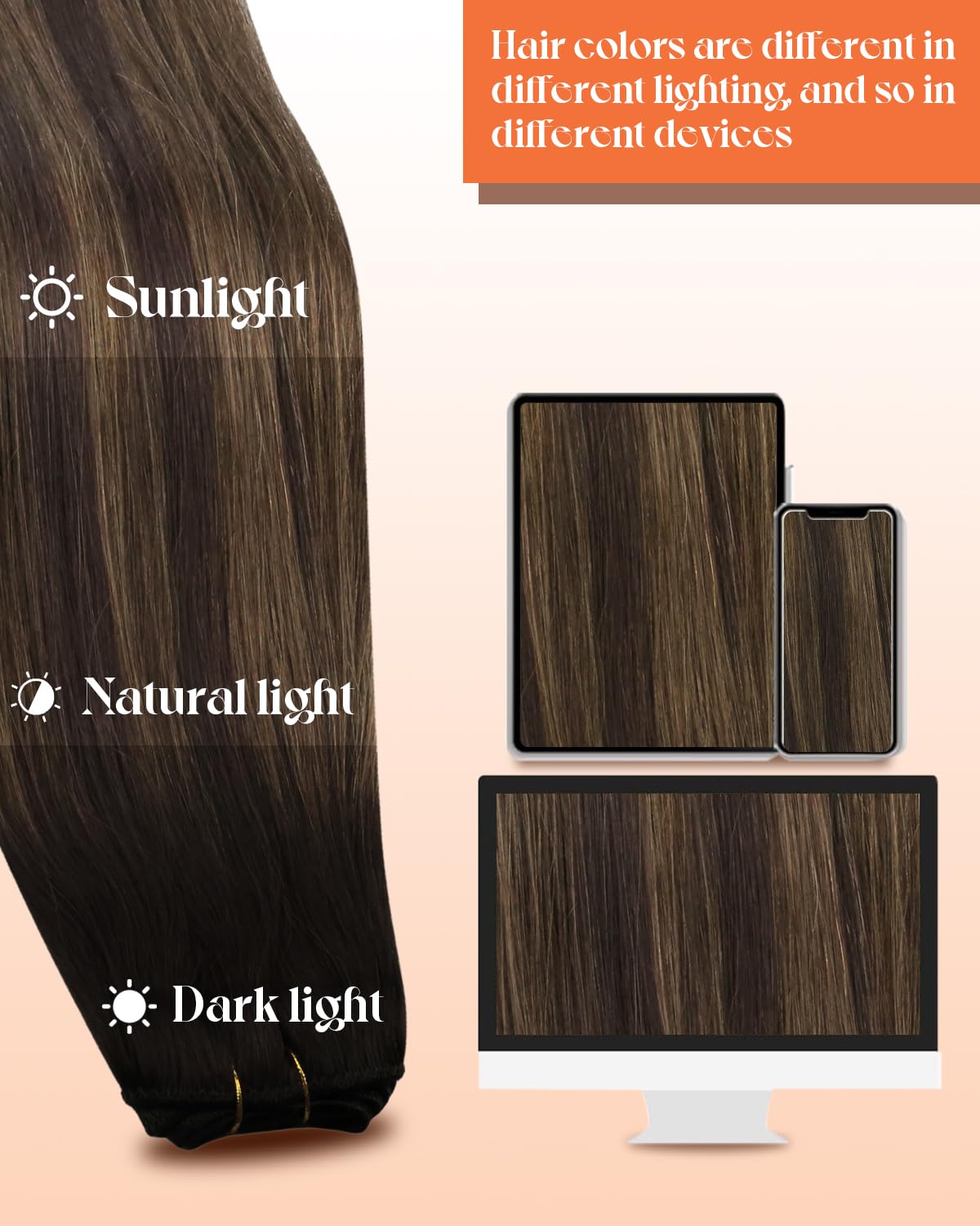 Foto 6 pulgar | Extensiones Para Coser Sunny Hair Weft Brown, 12 Pulgadas, 70 G - Venta Internacional.