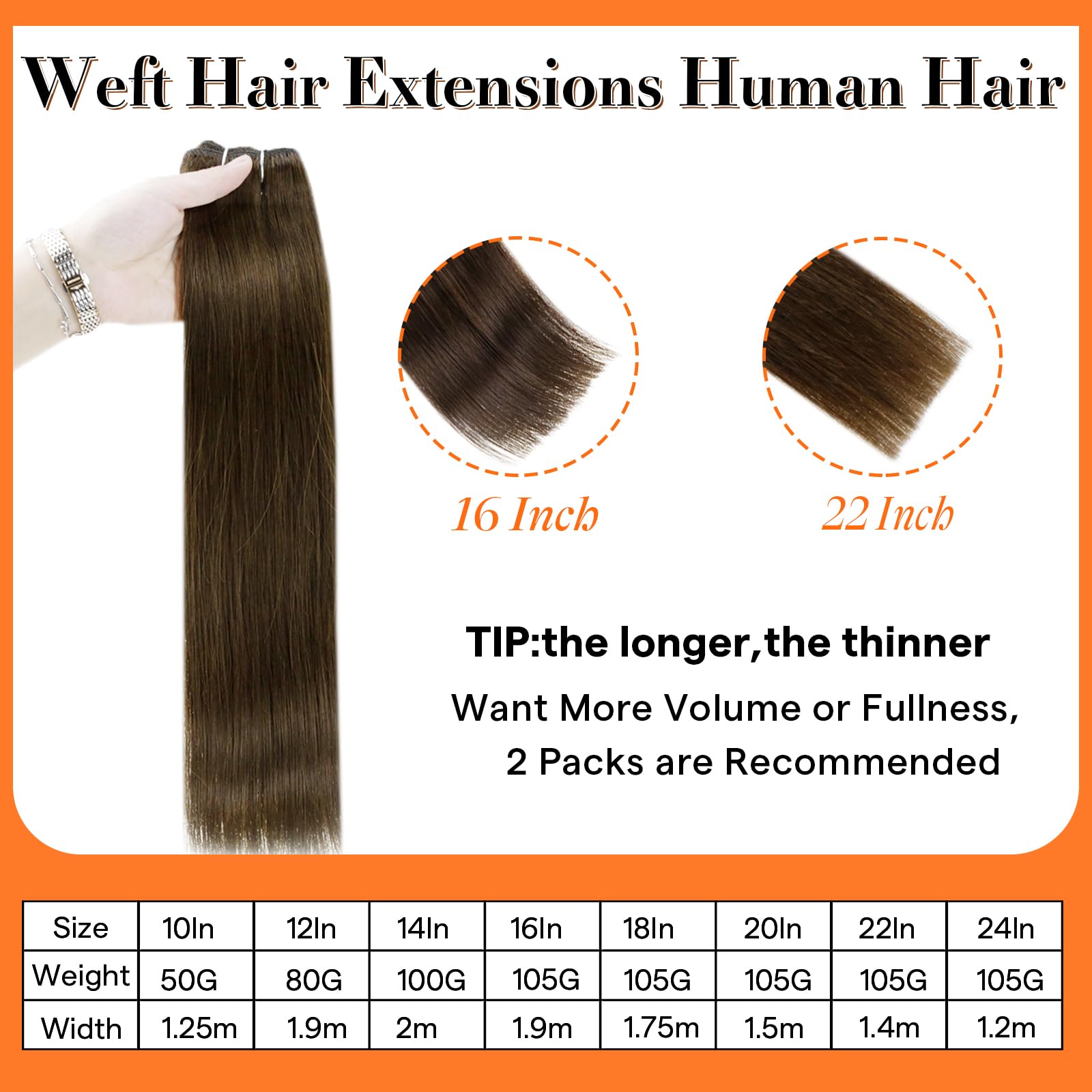 Foto 4 pulgar | Extensiones De Cabello Full Shine Sew En Color Marrón Medio, 10 Pulgadas, 50 G - Venta Internacional.